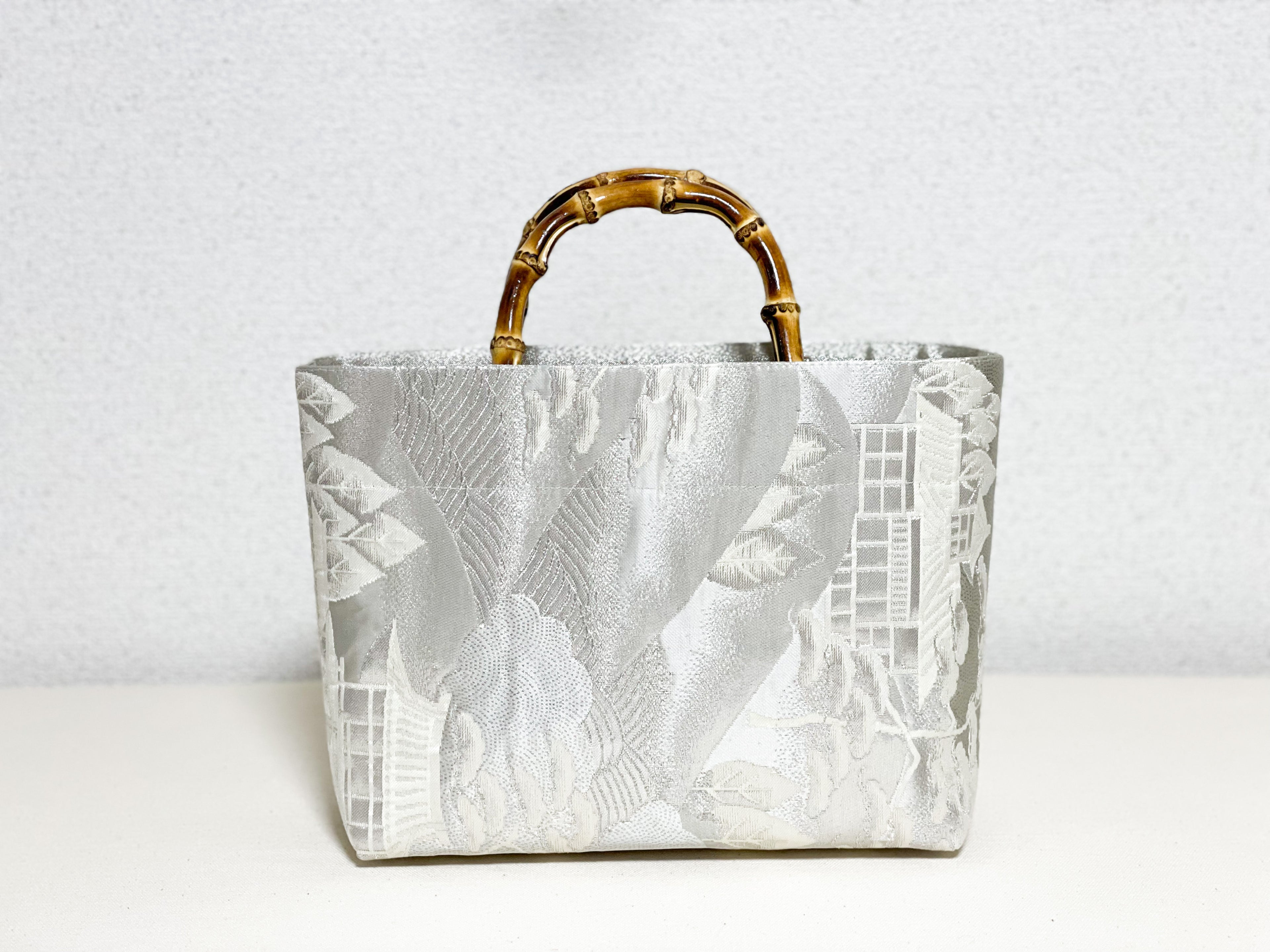 【Platinum Collection】Eternity Tote Bag with bamboo handle 【Ginpuu】  竹持ち手のエタニティトート【銀風】
