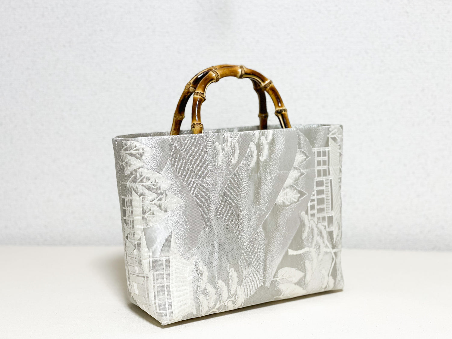 【Platinum Collection】Eternity Tote Bag with bamboo handle 【Ginpuu】  竹持ち手のエタニティトート【銀風】