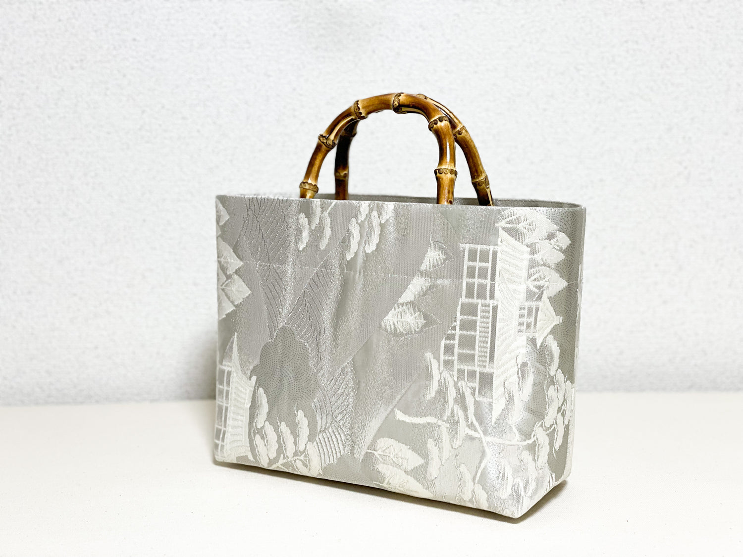 【Platinum Collection】Eternity Tote Bag with bamboo handle 【Ginpuu】  竹持ち手のエタニティトート【銀風】