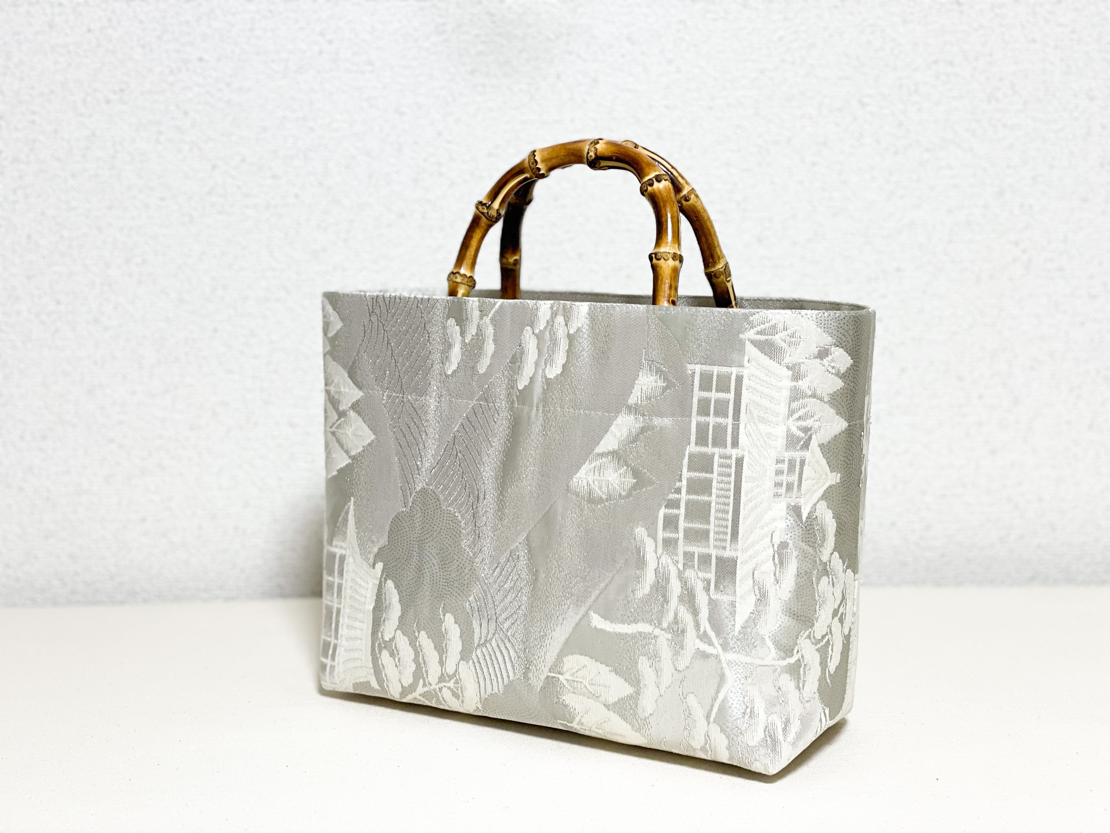 【Platinum Collection】Eternity Tote Bag with bamboo handle 【Ginpuu】  竹持ち手のエタニティトート【銀風】