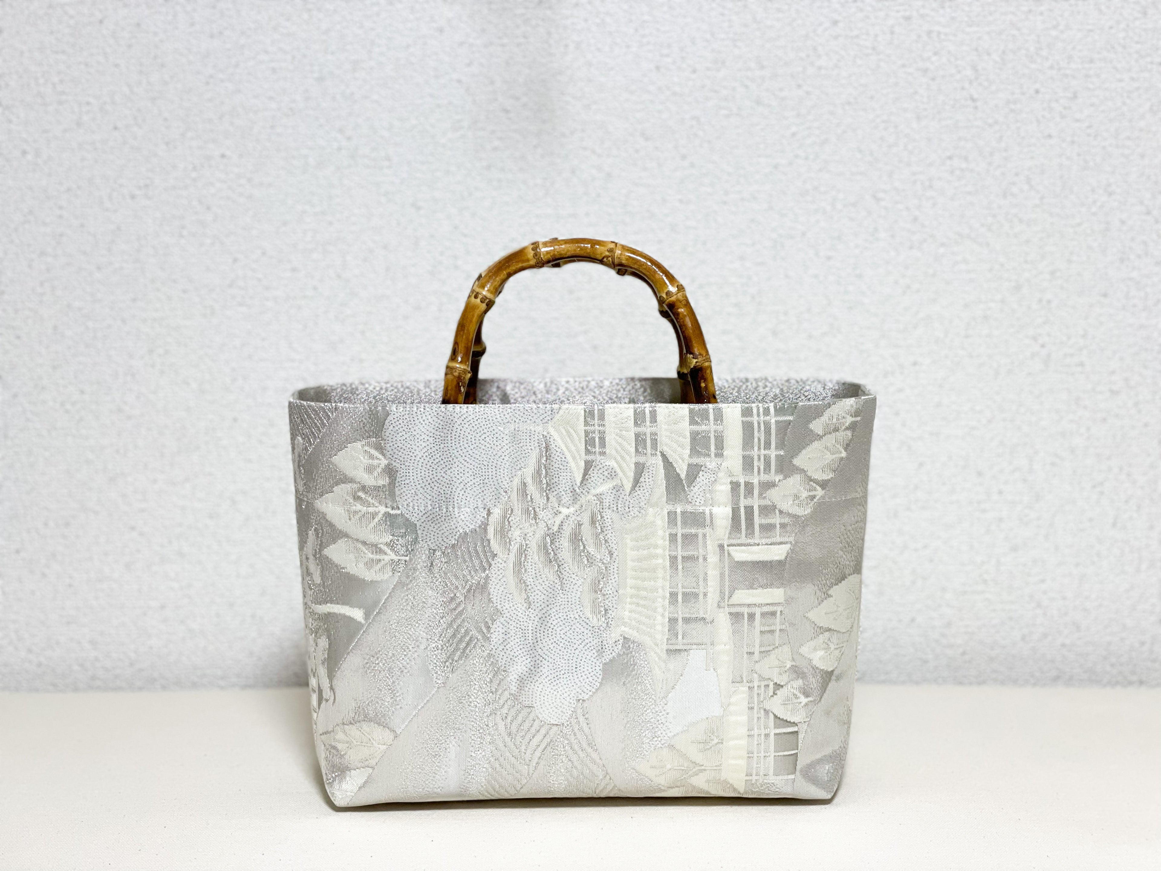 【Platinum Collection】Eternity Tote Bag with bamboo handle 【Ginpuu】  竹持ち手のエタニティトート【銀風】