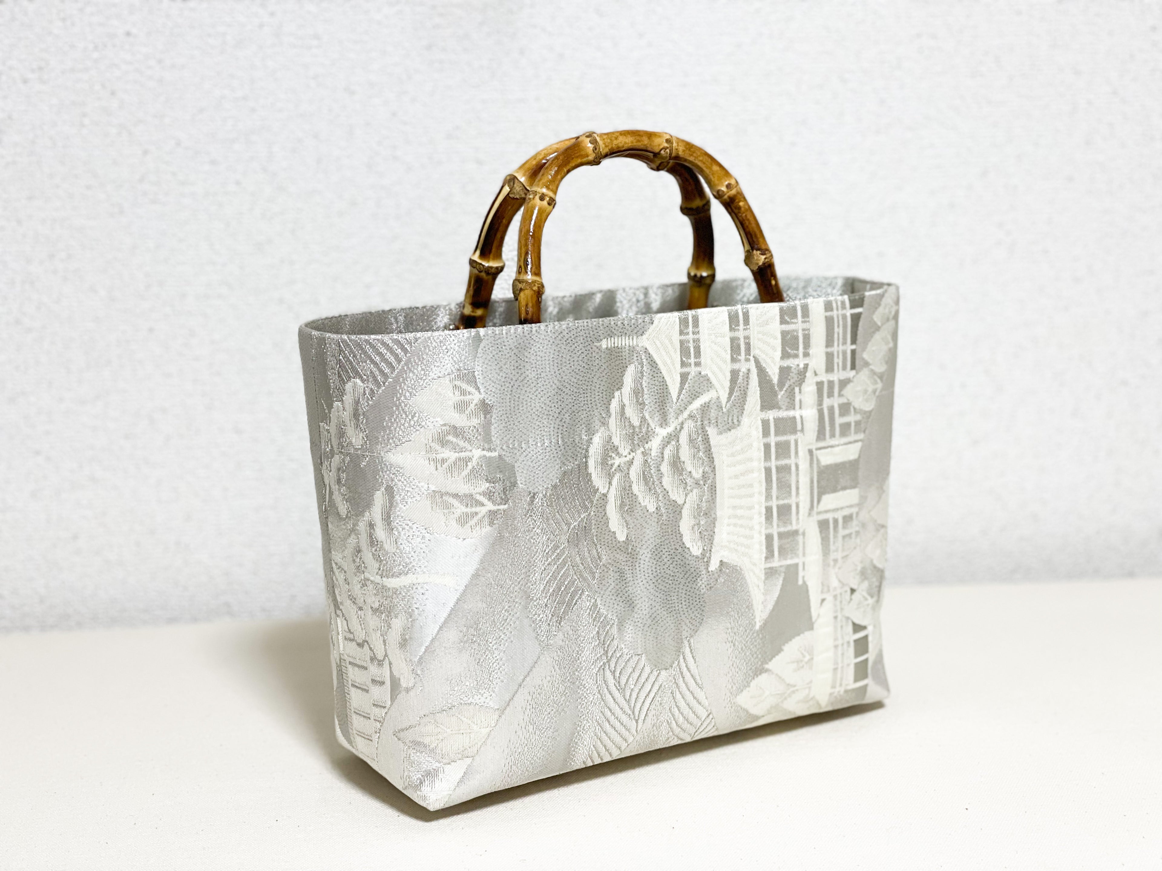 【Platinum Collection】Eternity Tote Bag with bamboo handle 【Ginpuu】  竹持ち手のエタニティトート【銀風】
