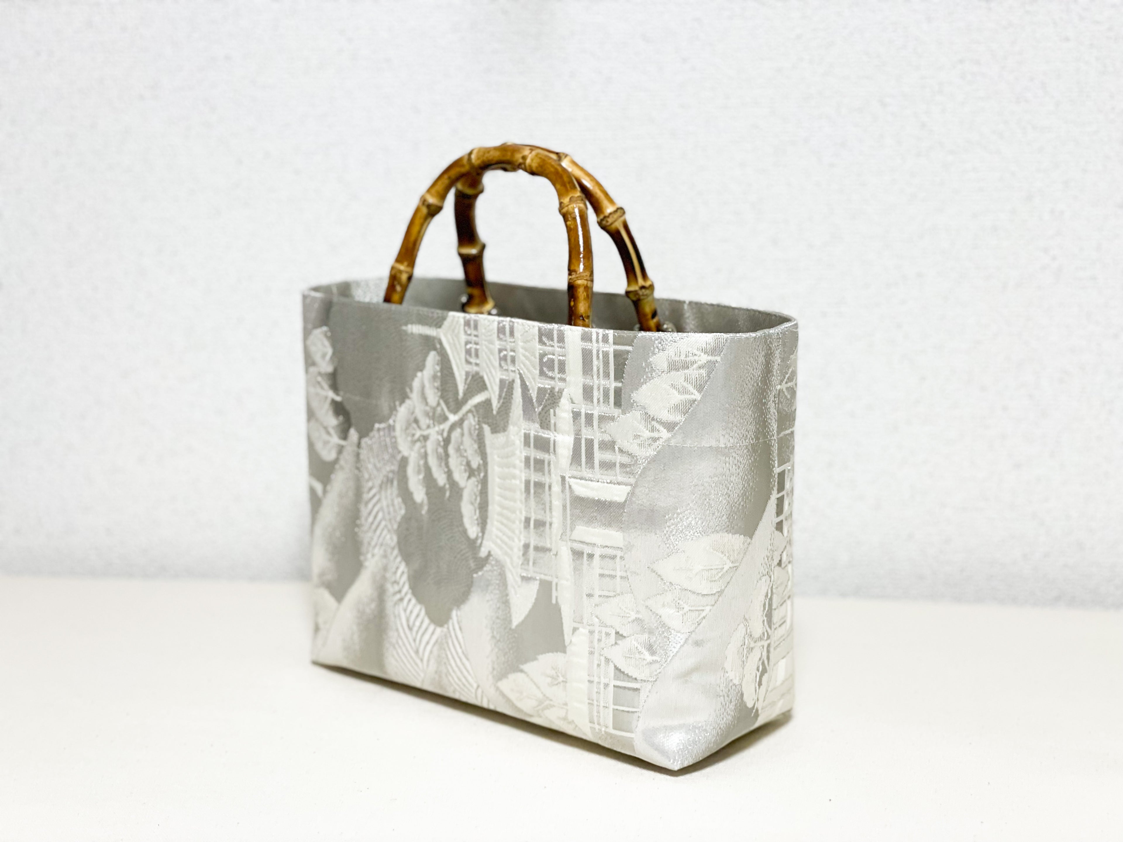 【Platinum Collection】Eternity Tote Bag with bamboo handle 【Ginpuu】  竹持ち手のエタニティトート【銀風】