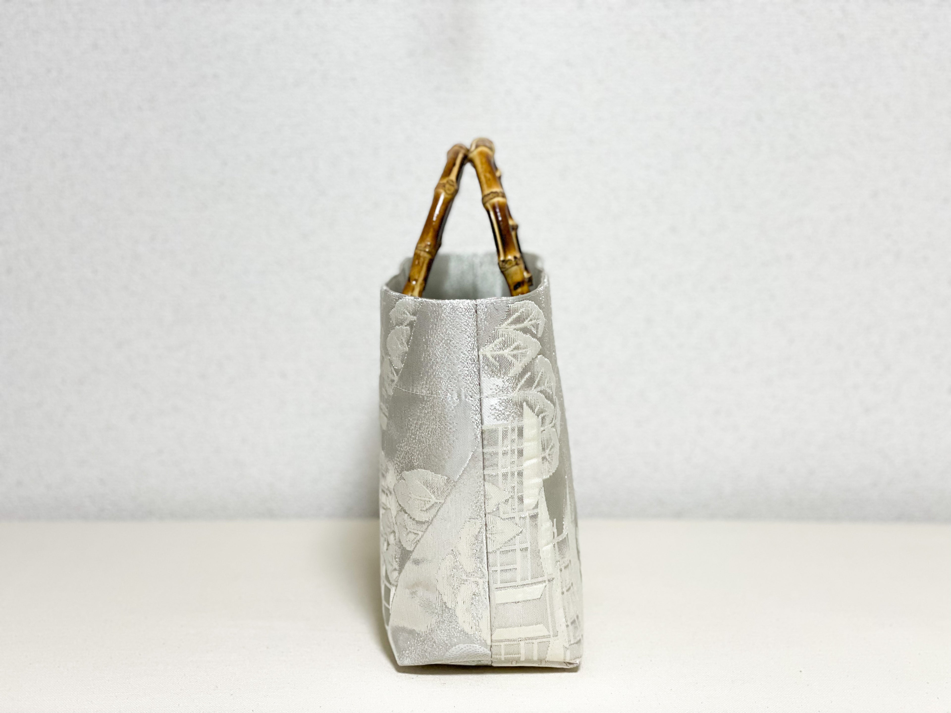 【Platinum Collection】Eternity Tote Bag with bamboo handle 【Ginpuu】  竹持ち手のエタニティトート【銀風】