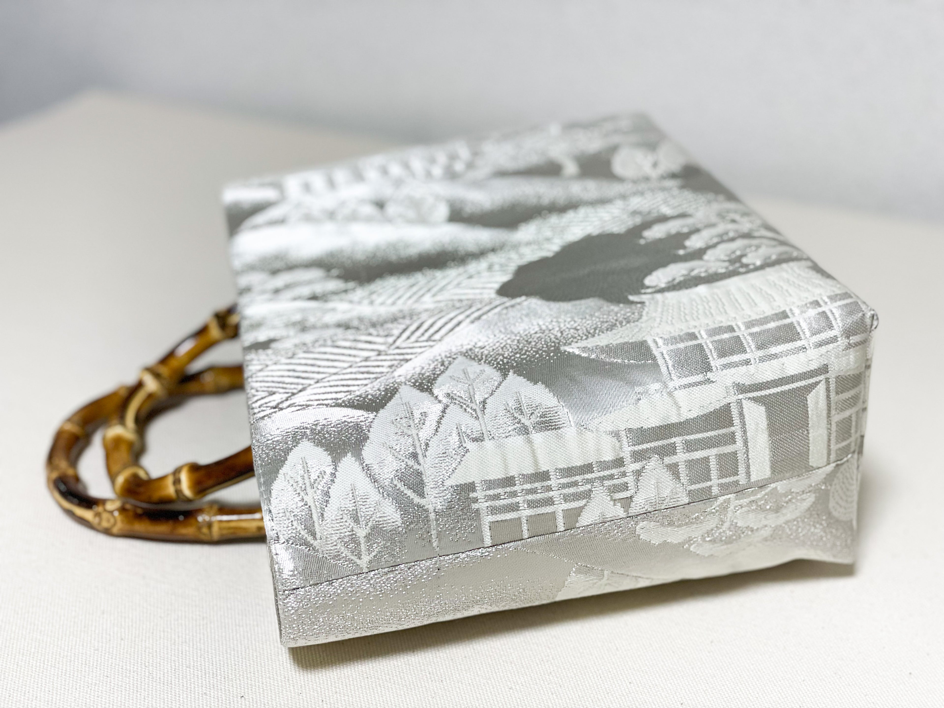 【Platinum Collection】Eternity Tote Bag with bamboo handle 【Ginpuu】  竹持ち手のエタニティトート【銀風】