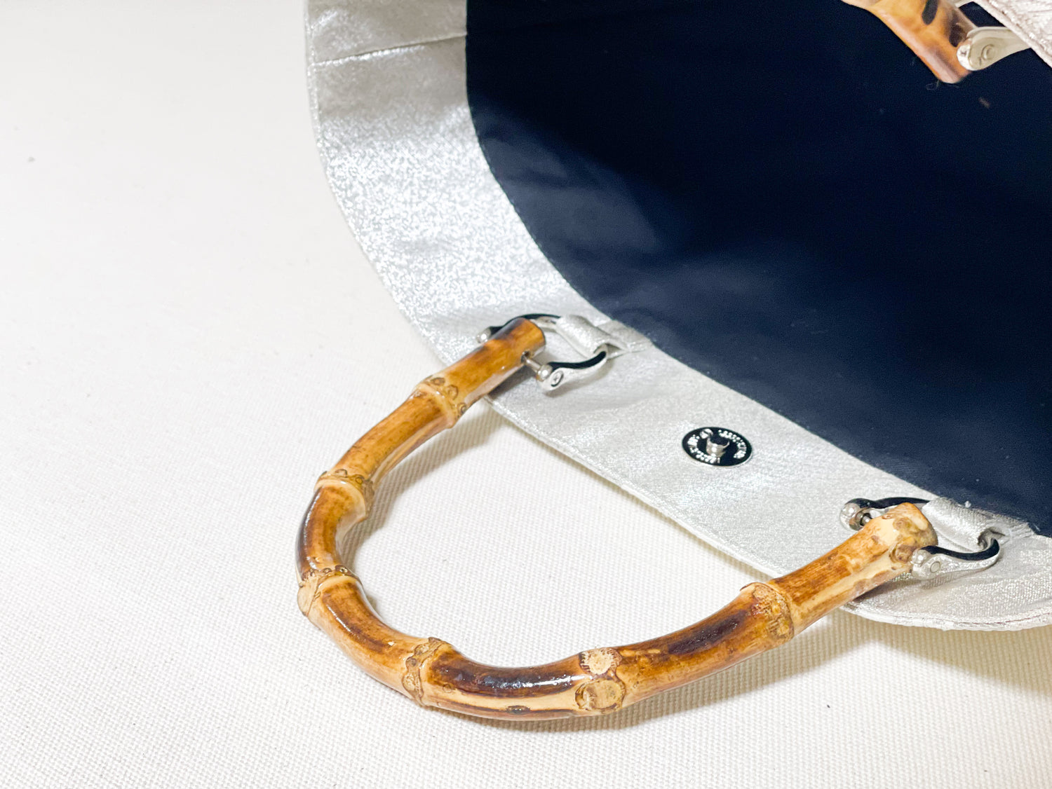 【Platinum Collection】Eternity Tote Bag with bamboo handle 【Ginpuu】  竹持ち手のエタニティトート【銀風】