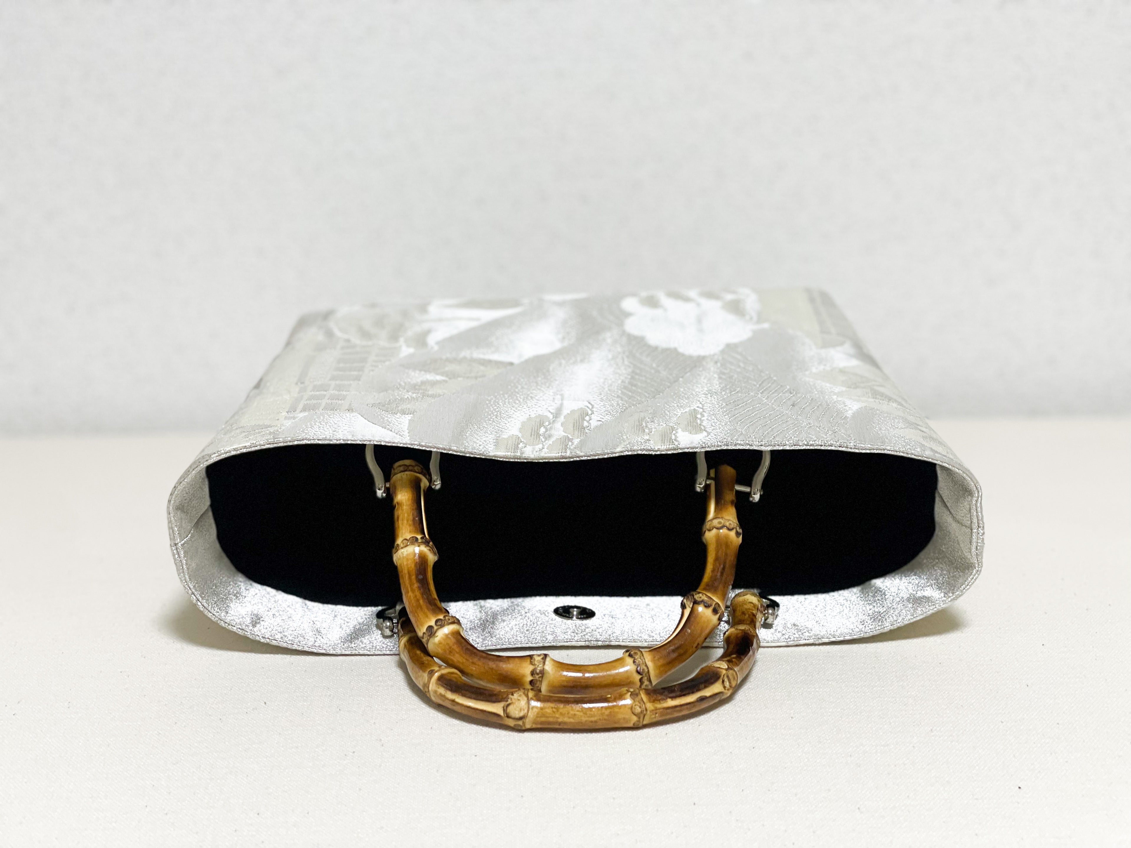 【Platinum Collection】Eternity Tote Bag with bamboo handle 【Ginpuu】  竹持ち手のエタニティトート【銀風】