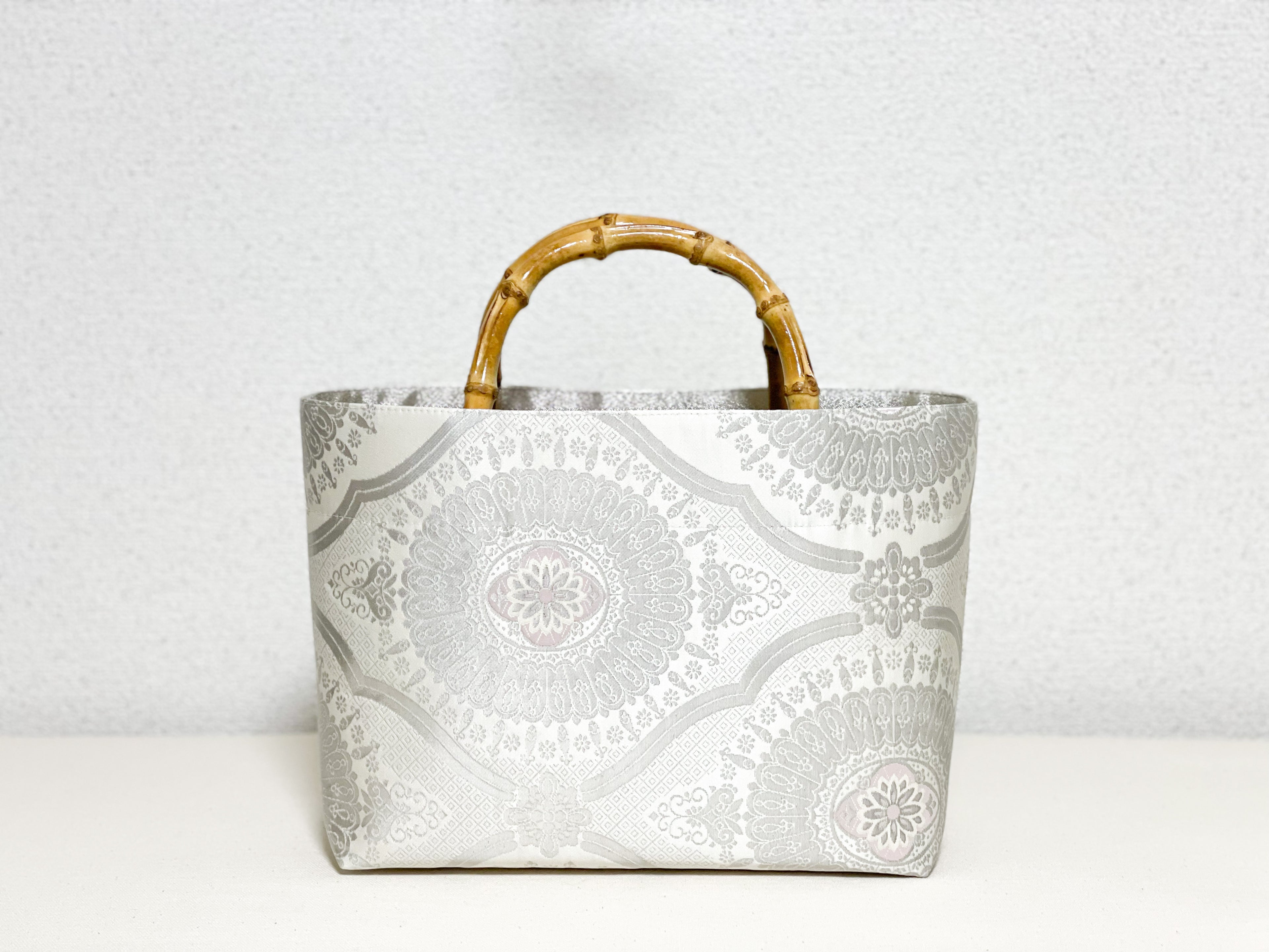 【Platinum Collection】Eternity Tote Bag with bamboo handle 【Ginrin】  竹持ち手のエタニティトート【銀鱗】
