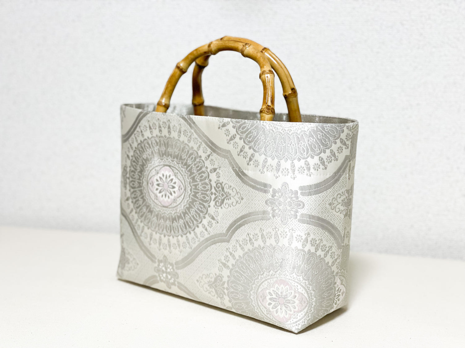【Platinum Collection】Eternity Tote Bag with bamboo handle 【Ginrin】  竹持ち手のエタニティトート【銀鱗】