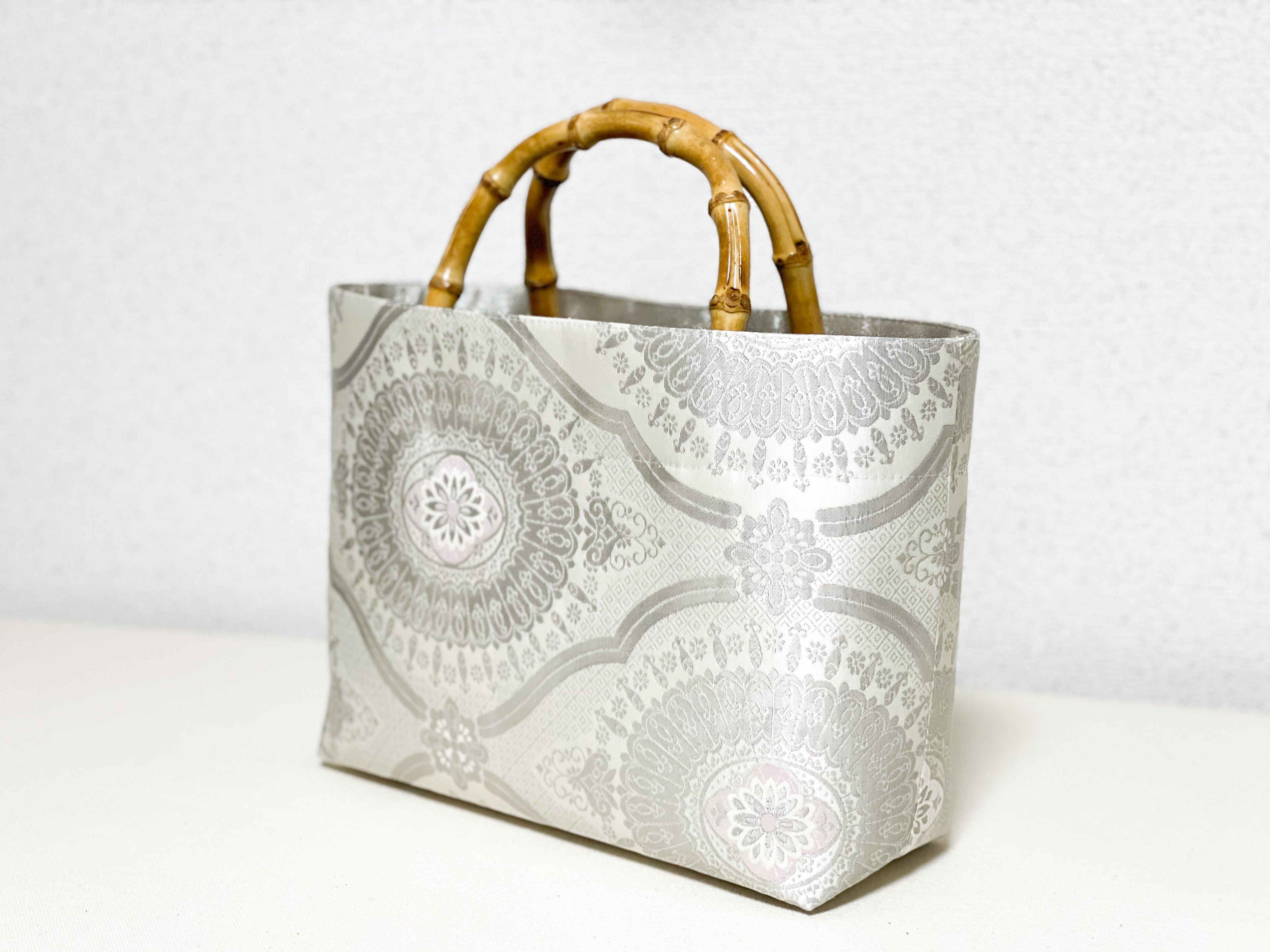 【Platinum Collection】Eternity Tote Bag with bamboo handle 【Ginrin】  竹持ち手のエタニティトート【銀鱗】