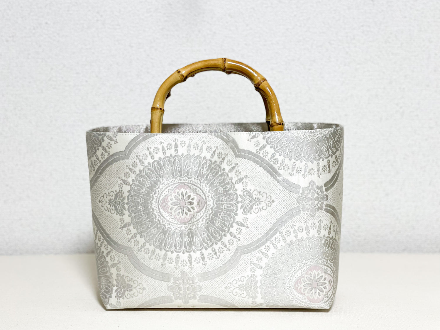 【Platinum Collection】Eternity Tote Bag with bamboo handle 【Ginrin】  竹持ち手のエタニティトート【銀鱗】