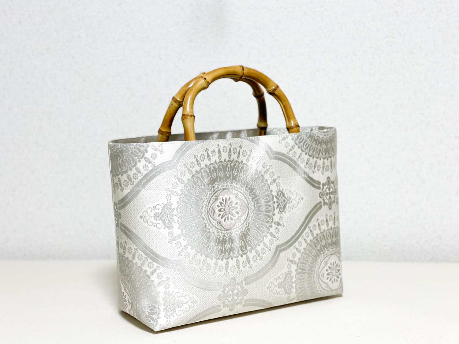 【Platinum Collection】Eternity Tote Bag with bamboo handle 【Ginrin】  竹持ち手のエタニティトート【銀鱗】
