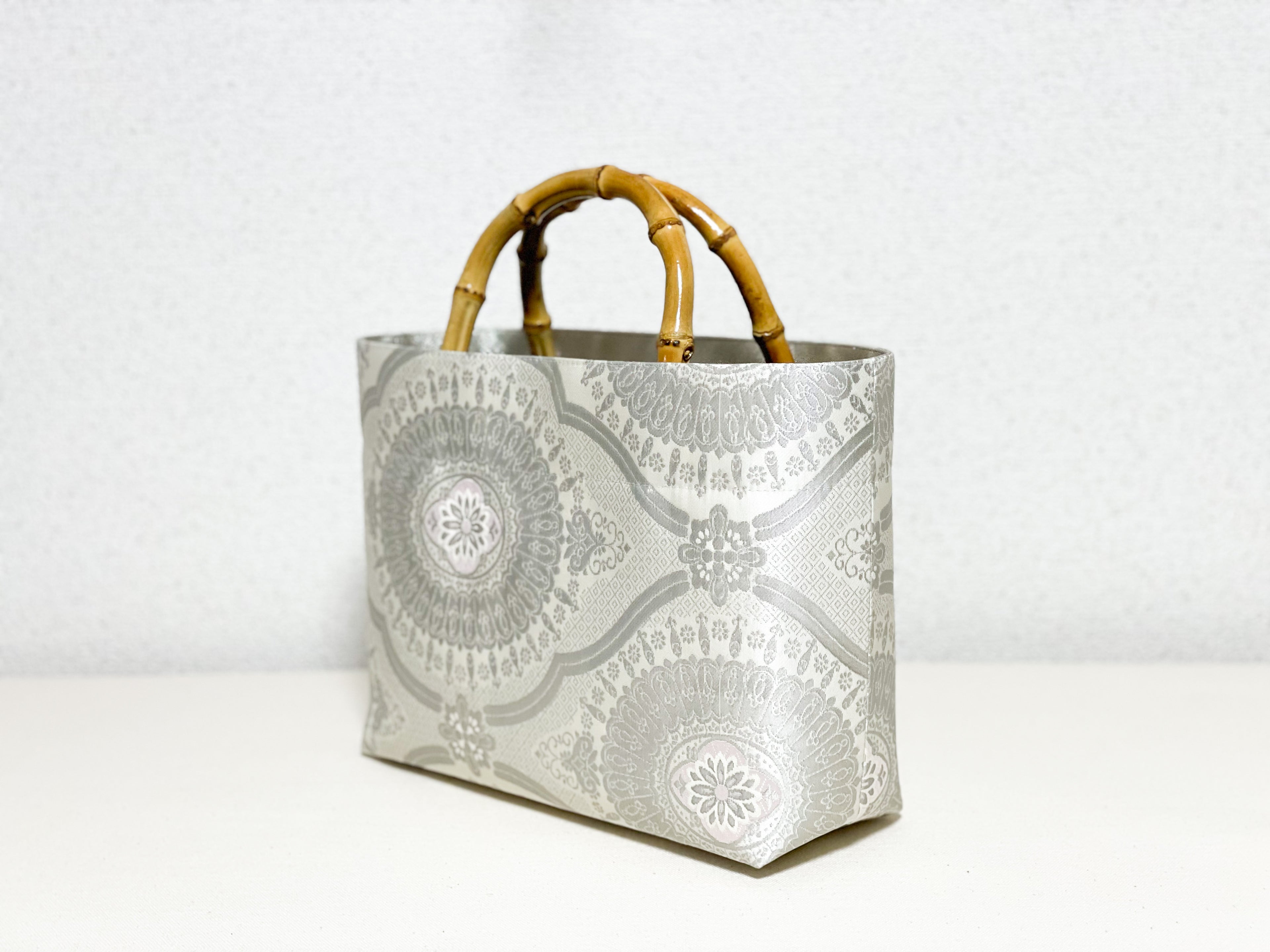 【Platinum Collection】Eternity Tote Bag with bamboo handle 【Ginrin】  竹持ち手のエタニティトート【銀鱗】