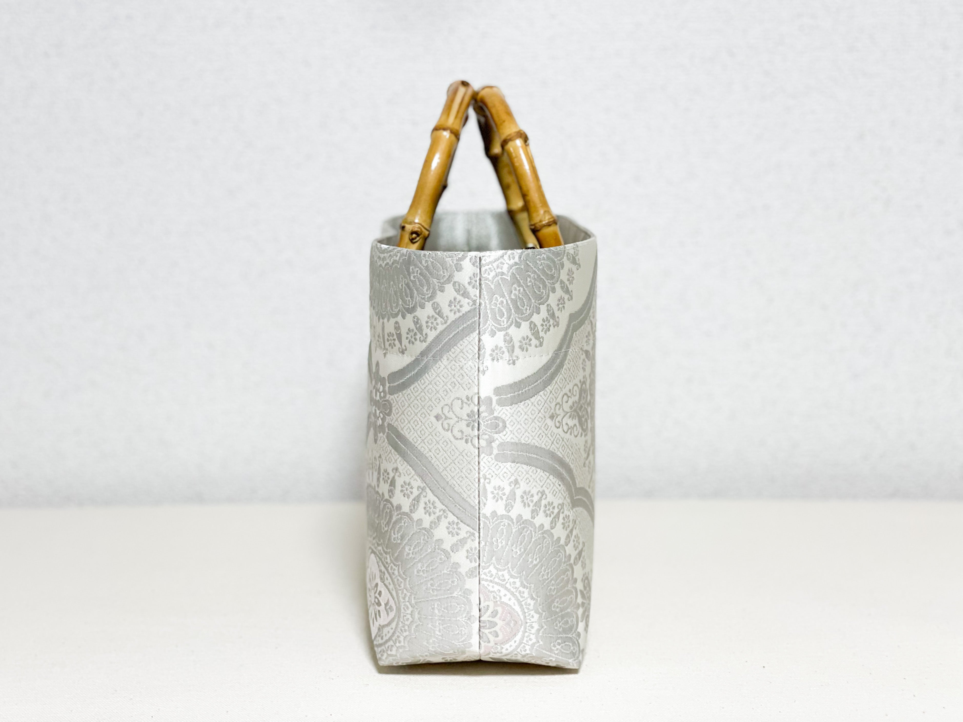 【Platinum Collection】Eternity Tote Bag with bamboo handle 【Ginrin】  竹持ち手のエタニティトート【銀鱗】