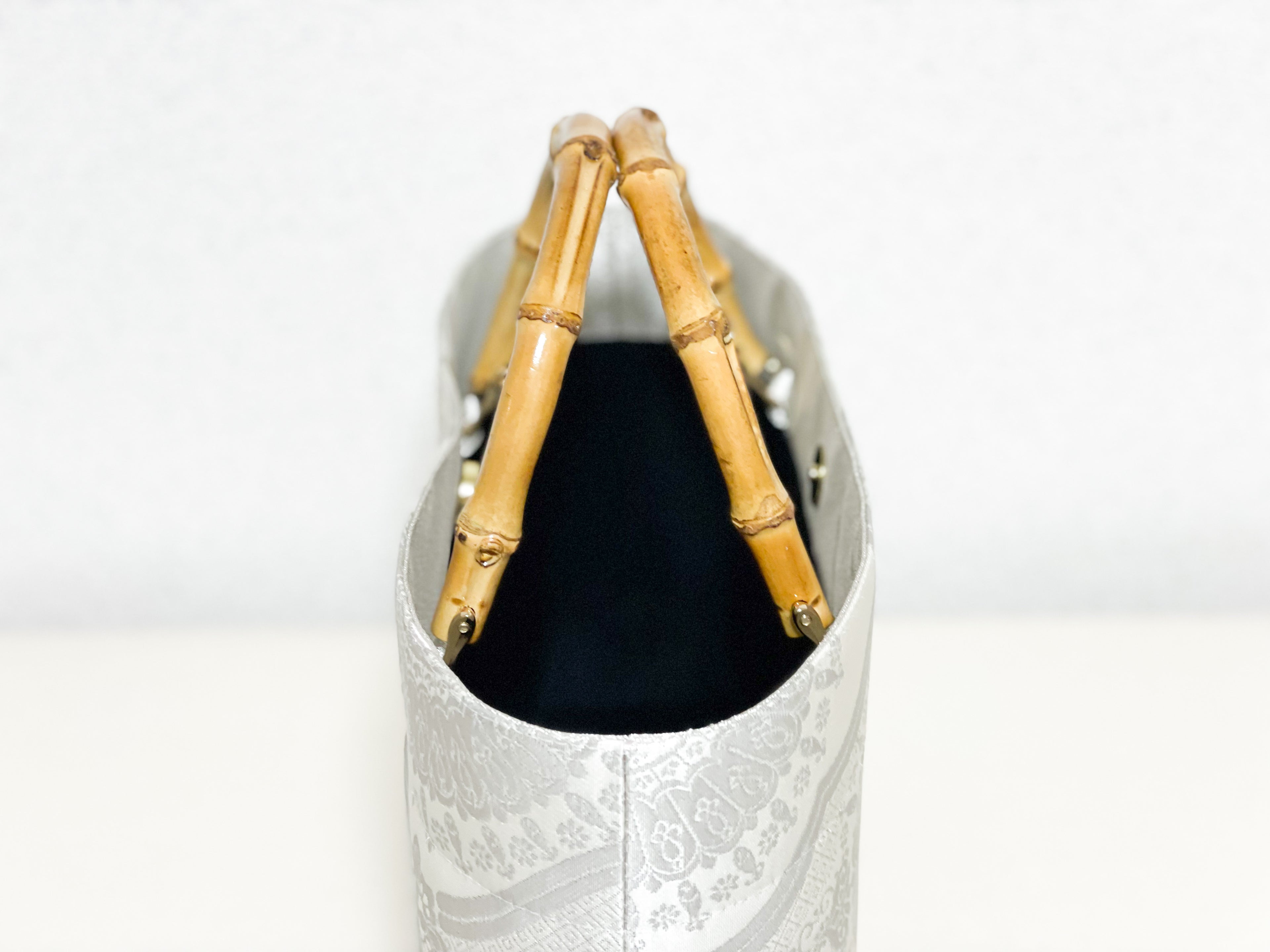 【Platinum Collection】Eternity Tote Bag with bamboo handle 【Ginrin】  竹持ち手のエタニティトート【銀鱗】