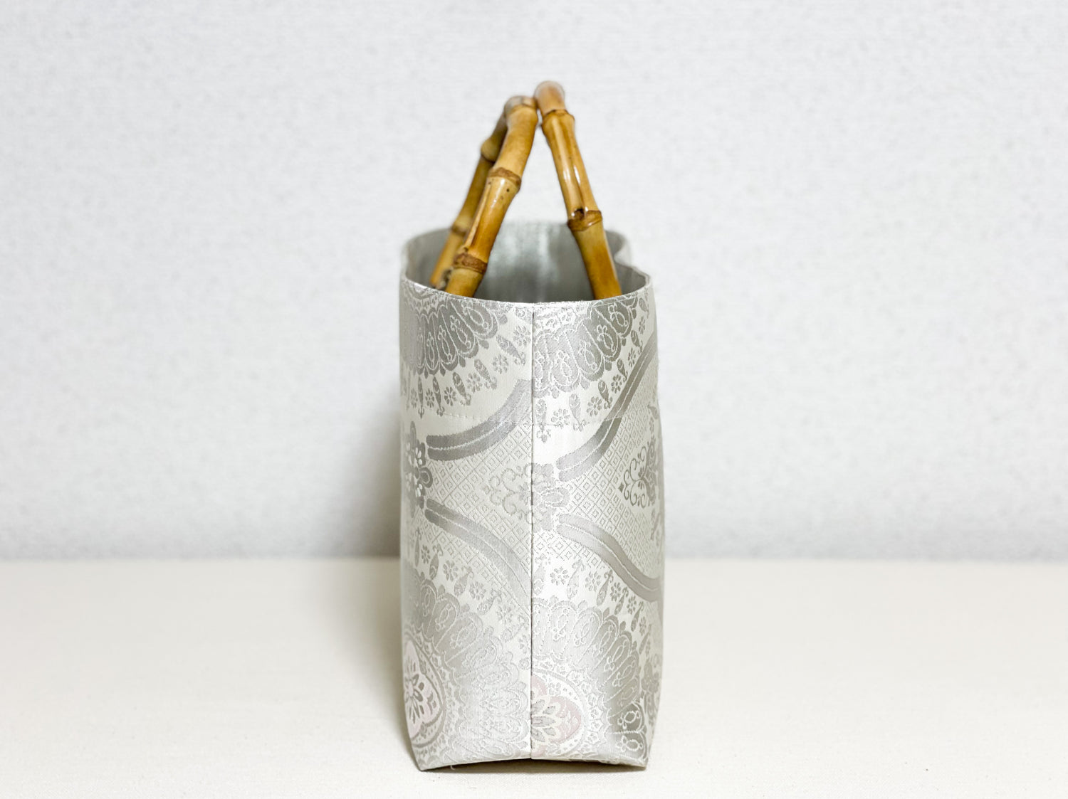 【Platinum Collection】Eternity Tote Bag with bamboo handle 【Ginrin】  竹持ち手のエタニティトート【銀鱗】