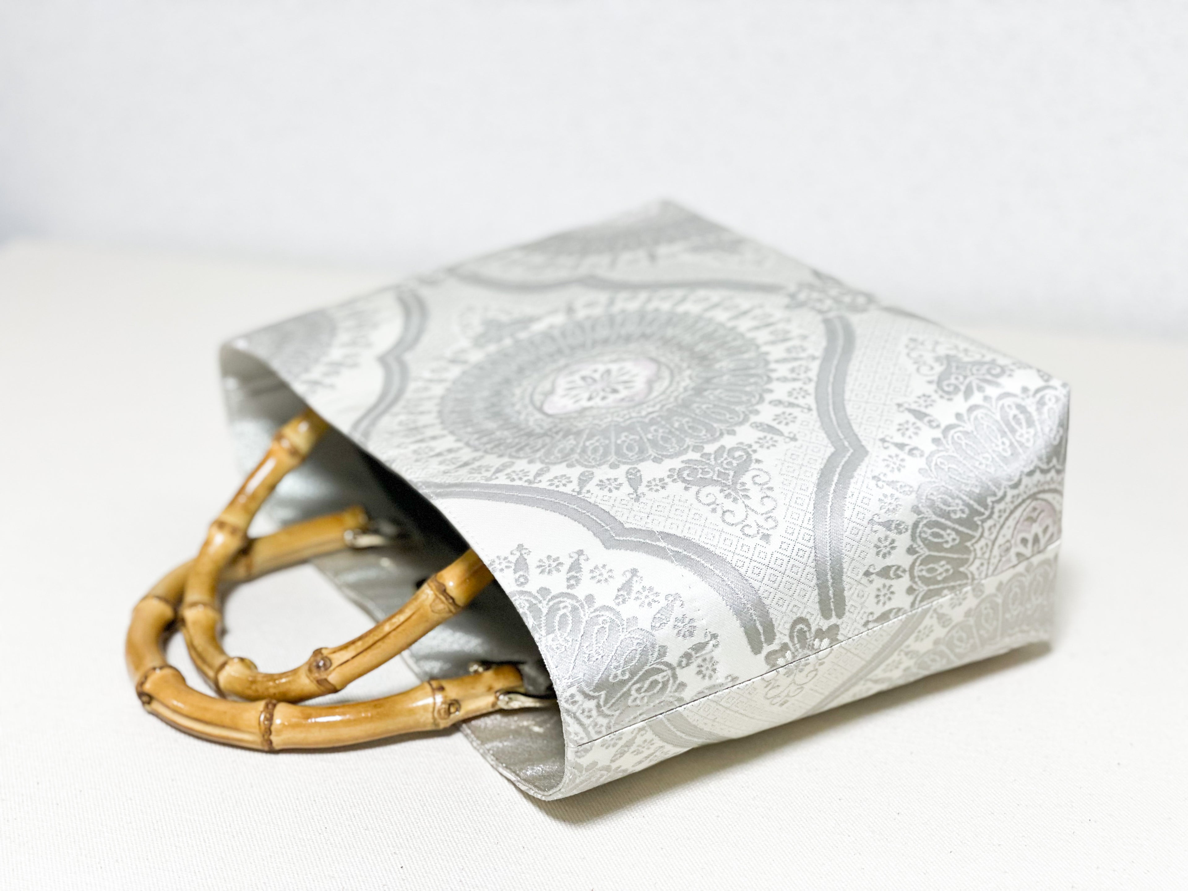 【Platinum Collection】Eternity Tote Bag with bamboo handle 【Ginrin】  竹持ち手のエタニティトート【銀鱗】