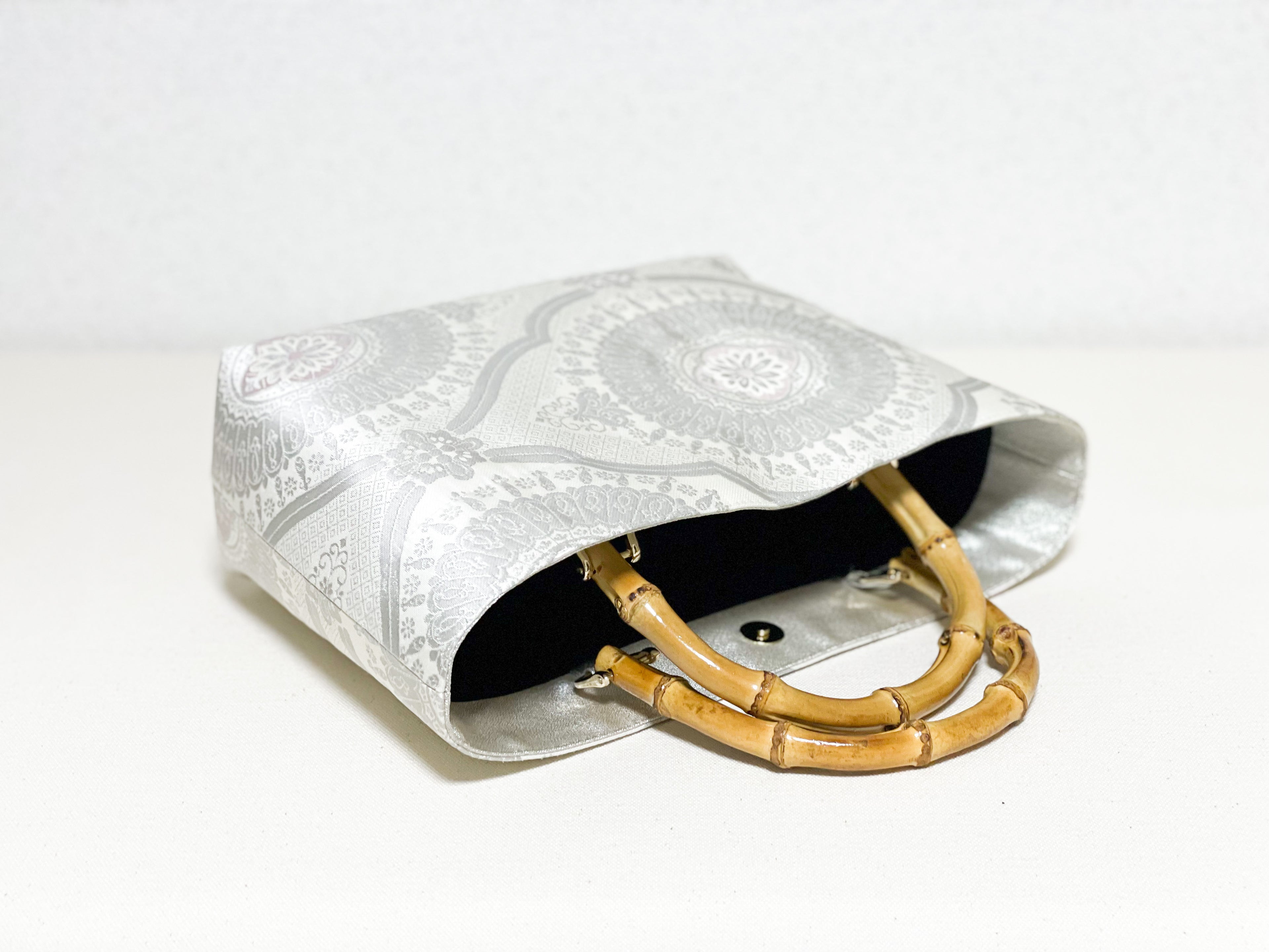 【Platinum Collection】Eternity Tote Bag with bamboo handle 【Ginrin】  竹持ち手のエタニティトート【銀鱗】