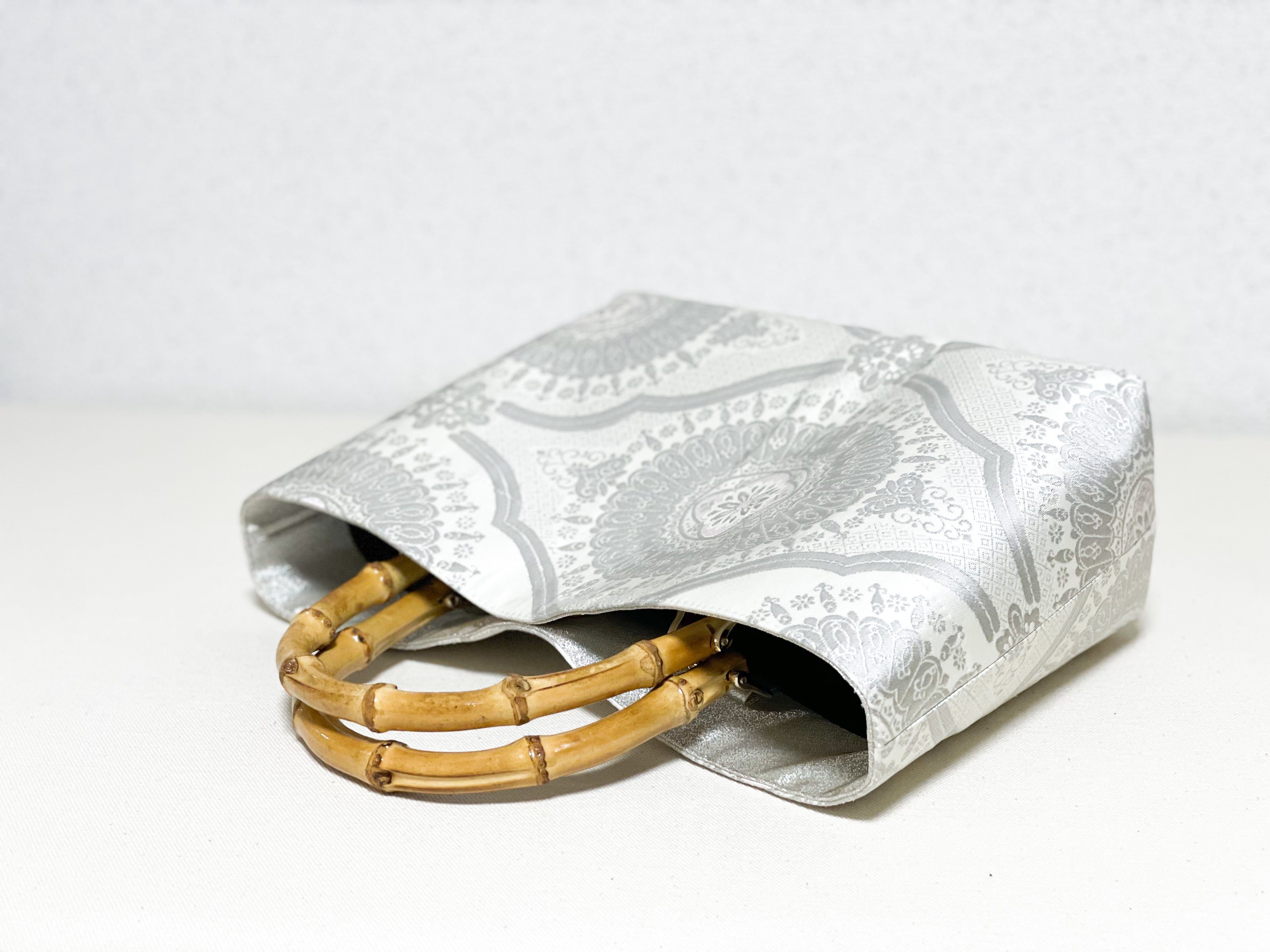 【Platinum Collection】Eternity Tote Bag with bamboo handle 【Ginrin】  竹持ち手のエタニティトート【銀鱗】