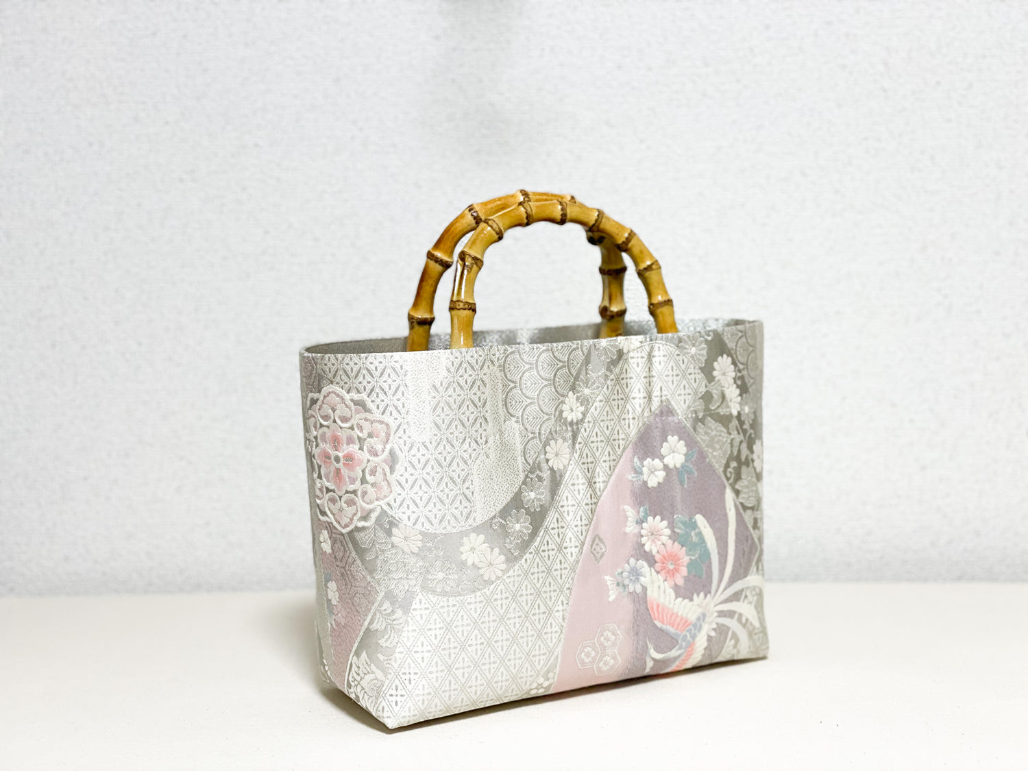【Platinum Collection】Eternity Tote Bag with bamboo handle 【Ginbu】  竹持ち手のエタニティトート【銀踊】