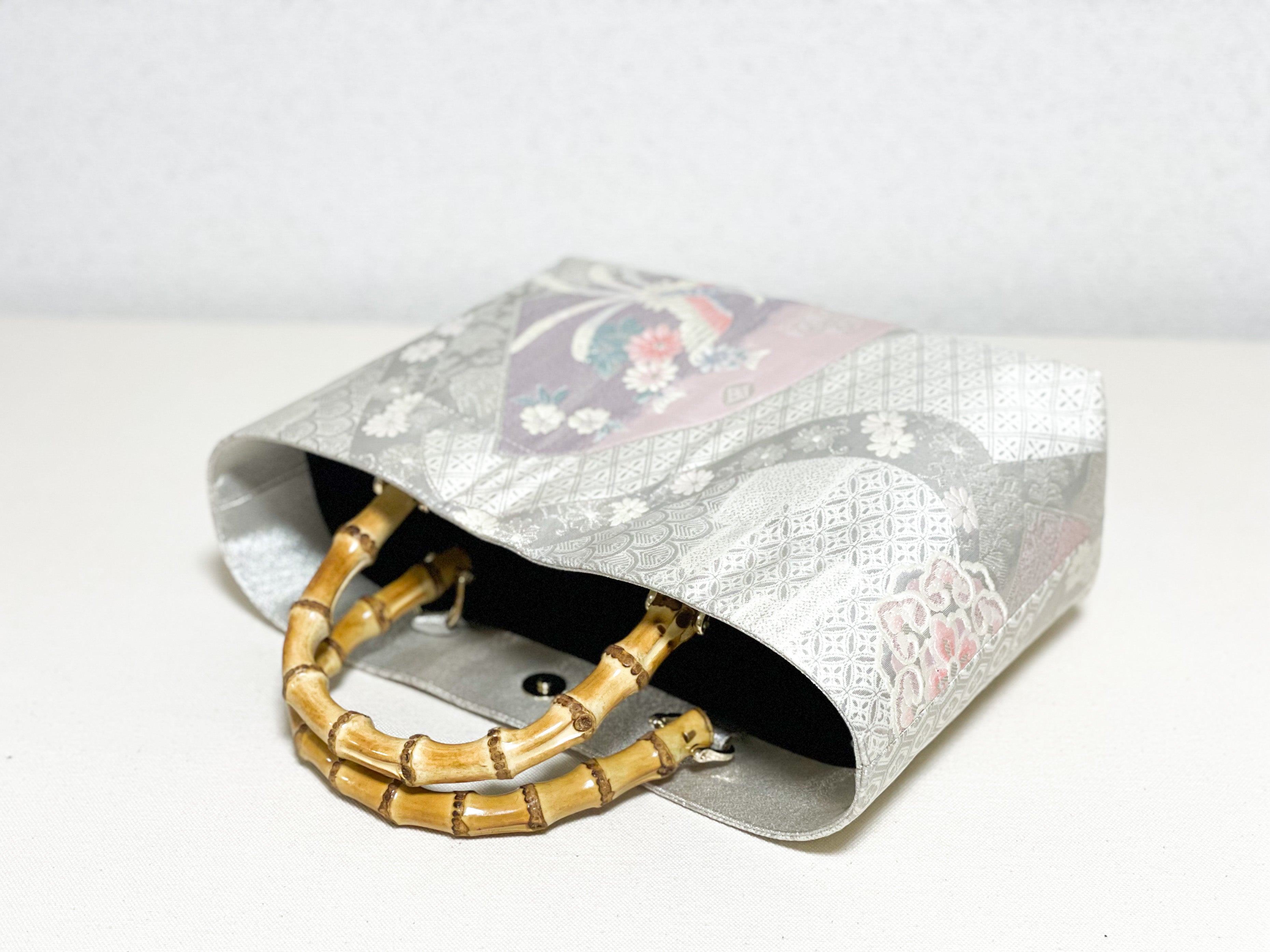 【Platinum Collection】Eternity Tote Bag with bamboo handle 【Ginbu】  竹持ち手のエタニティトート【銀踊】