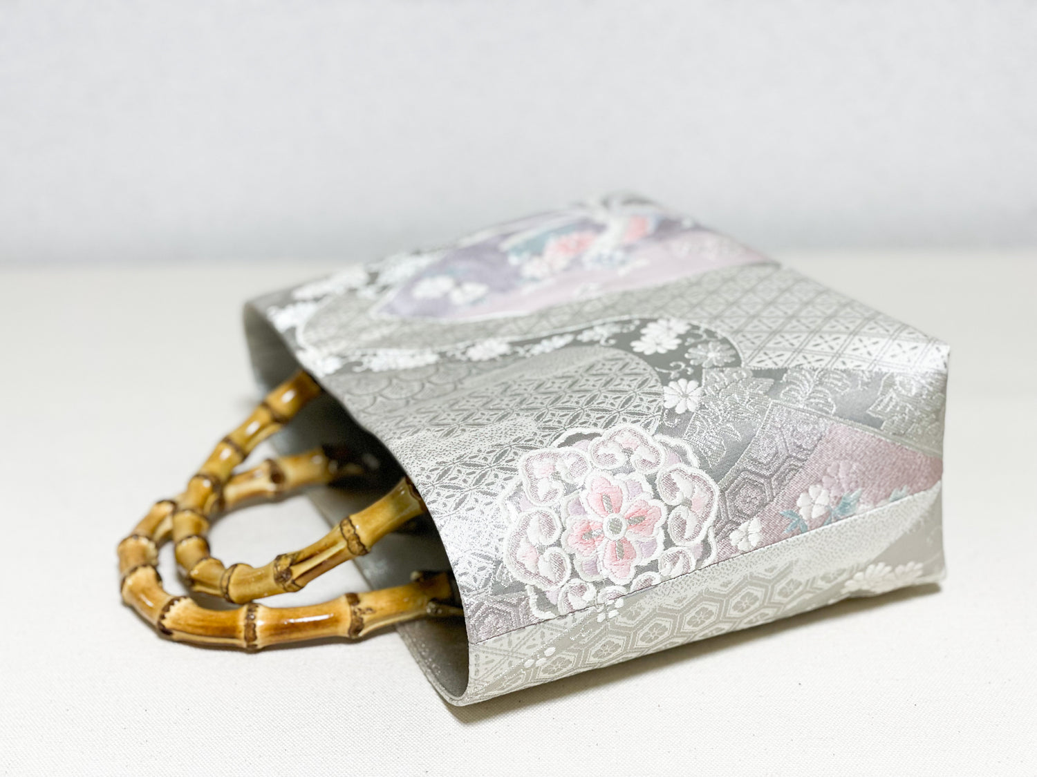 【Platinum Collection】Eternity Tote Bag with bamboo handle 【Ginbu】  竹持ち手のエタニティトート【銀踊】