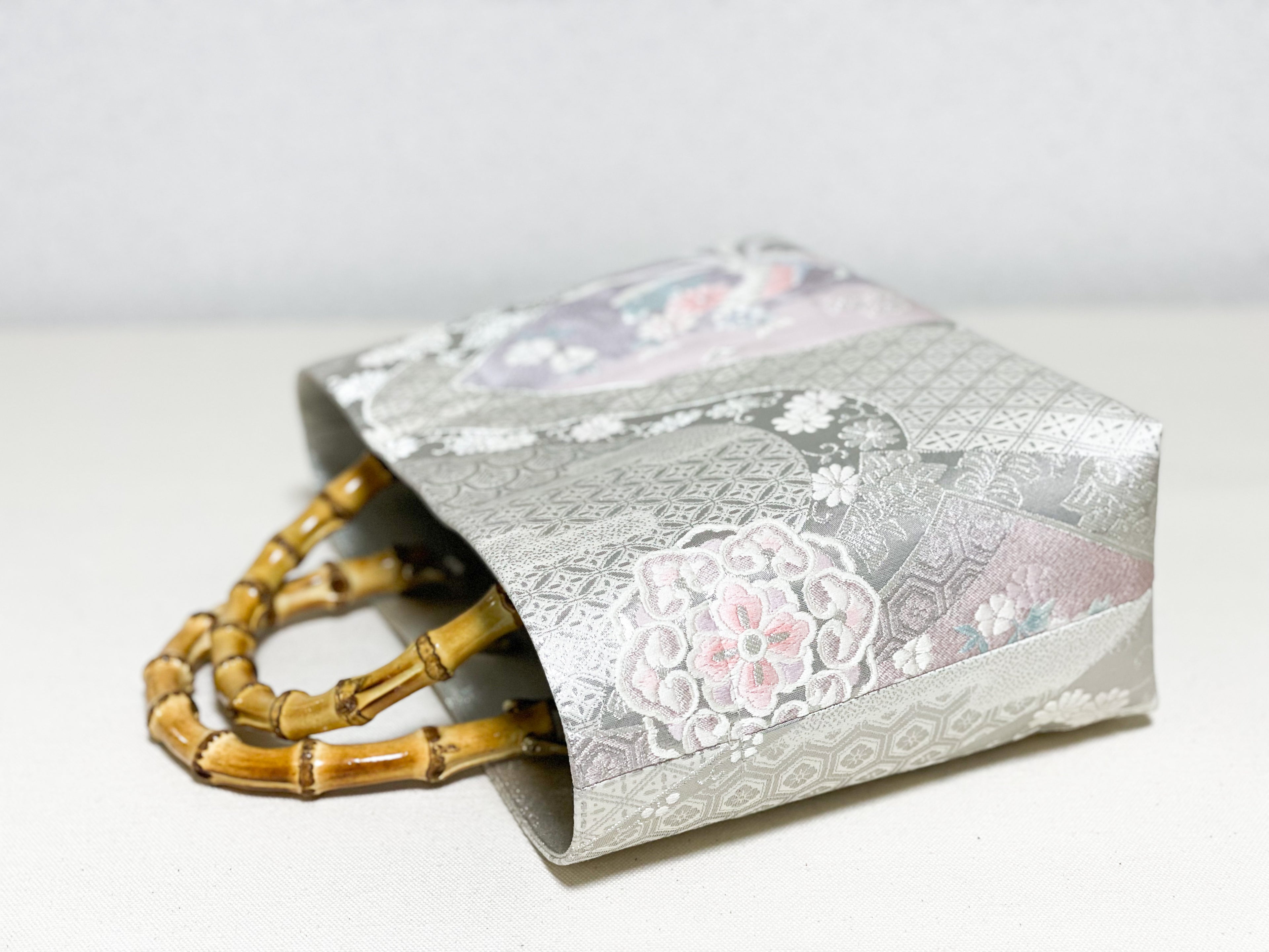 【Platinum Collection】Eternity Tote Bag with bamboo handle 【Ginbu】  竹持ち手のエタニティトート【銀踊】