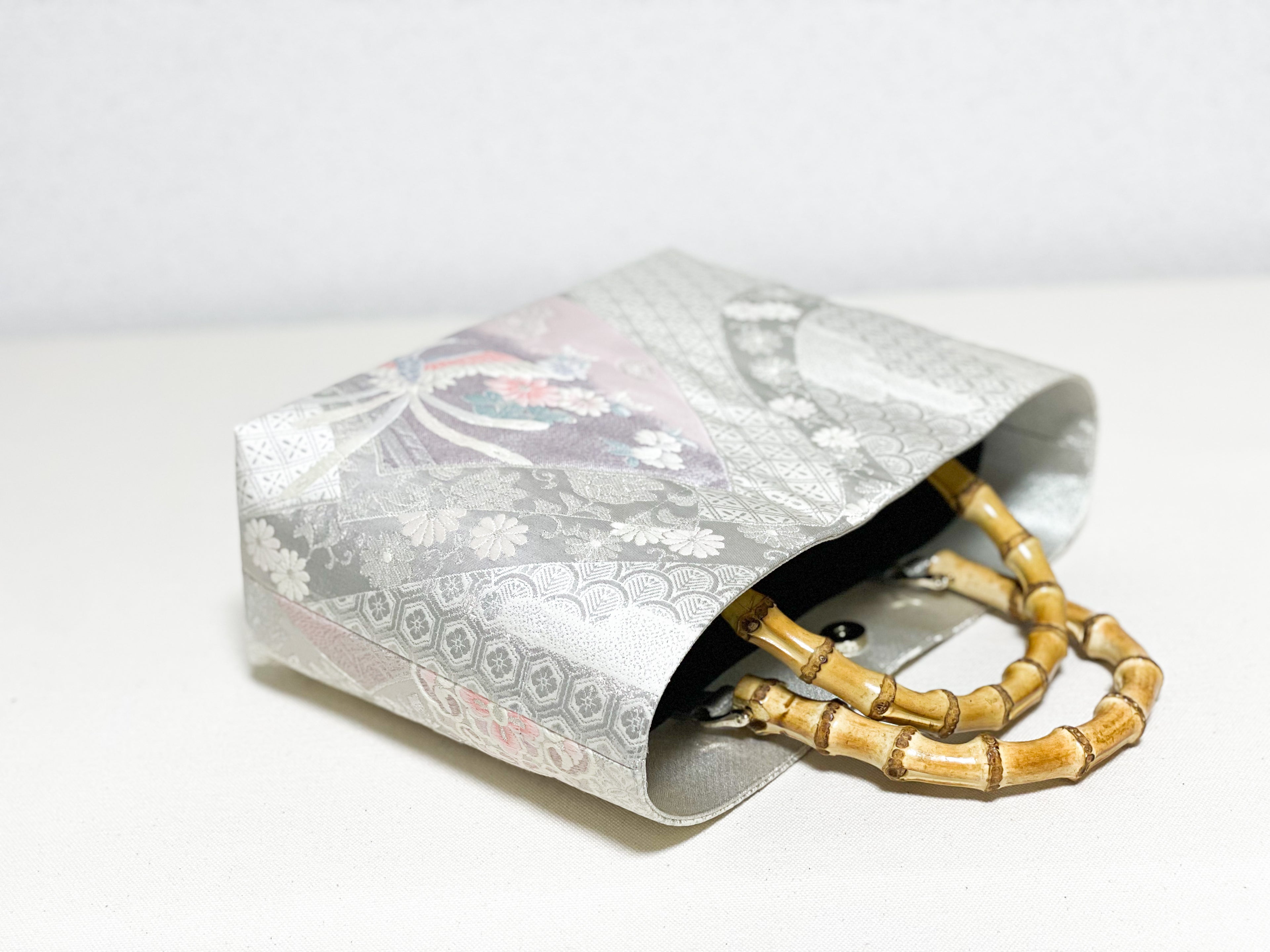 【Platinum Collection】Eternity Tote Bag with bamboo handle 【Ginbu】  竹持ち手のエタニティトート【銀踊】