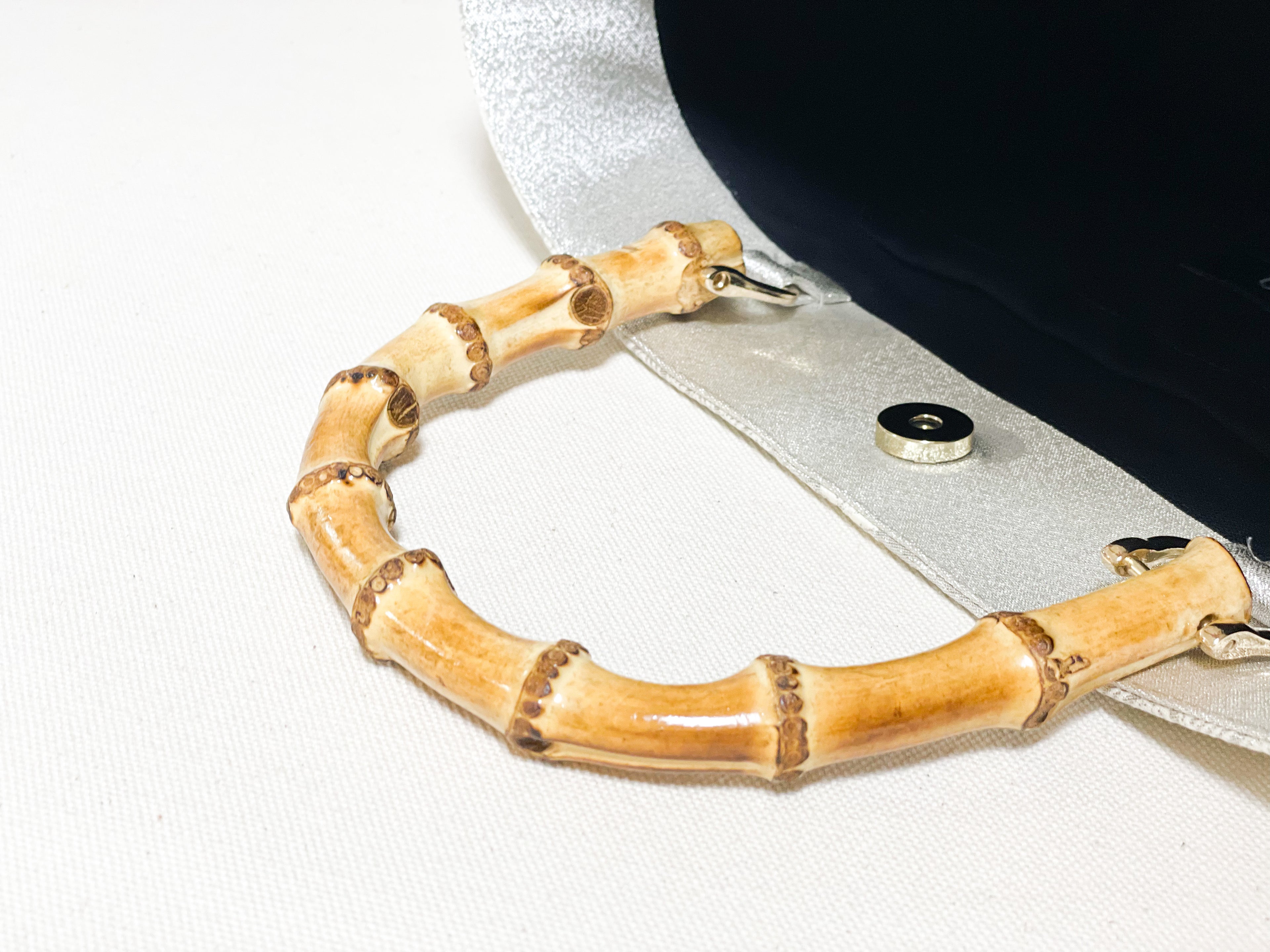 【Platinum Collection】Eternity Tote Bag with bamboo handle 【Ginbu】  竹持ち手のエタニティトート【銀踊】