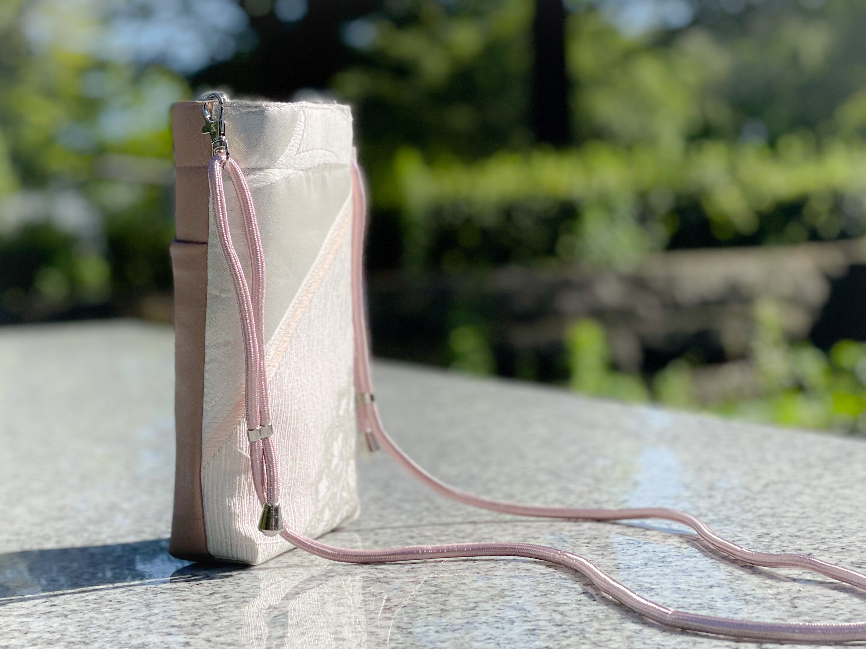 Vertical Sacoche【Hishou Pink-beige】縦長サコッシュ【飛翔・ピンクベージュ】