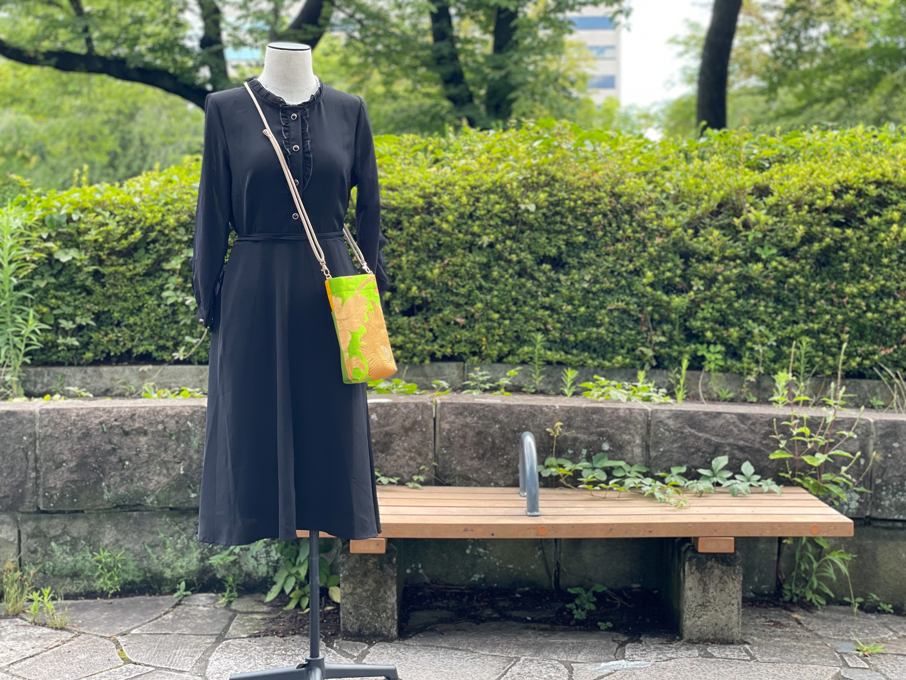 Vertical Sacoche【Shunpuu-Yellow-Green】縦長サコッシュ【春風-イエロー-グリーン】