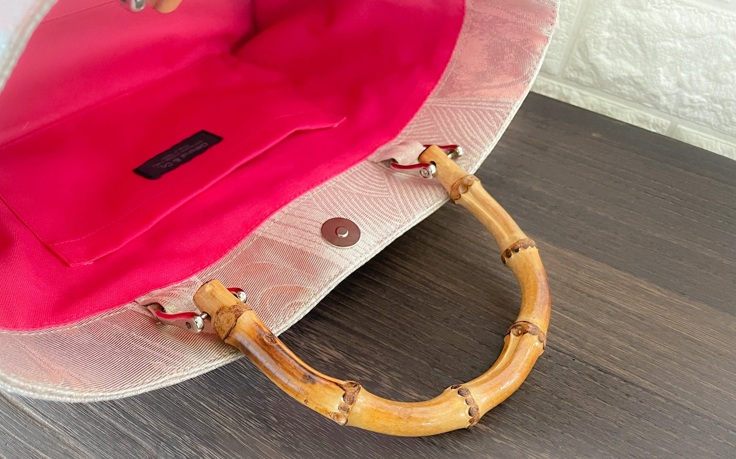 Eternity Tote Bag with bamboo handle 【Izumi】  竹持ち手のエタニティトートバッグ【和泉】