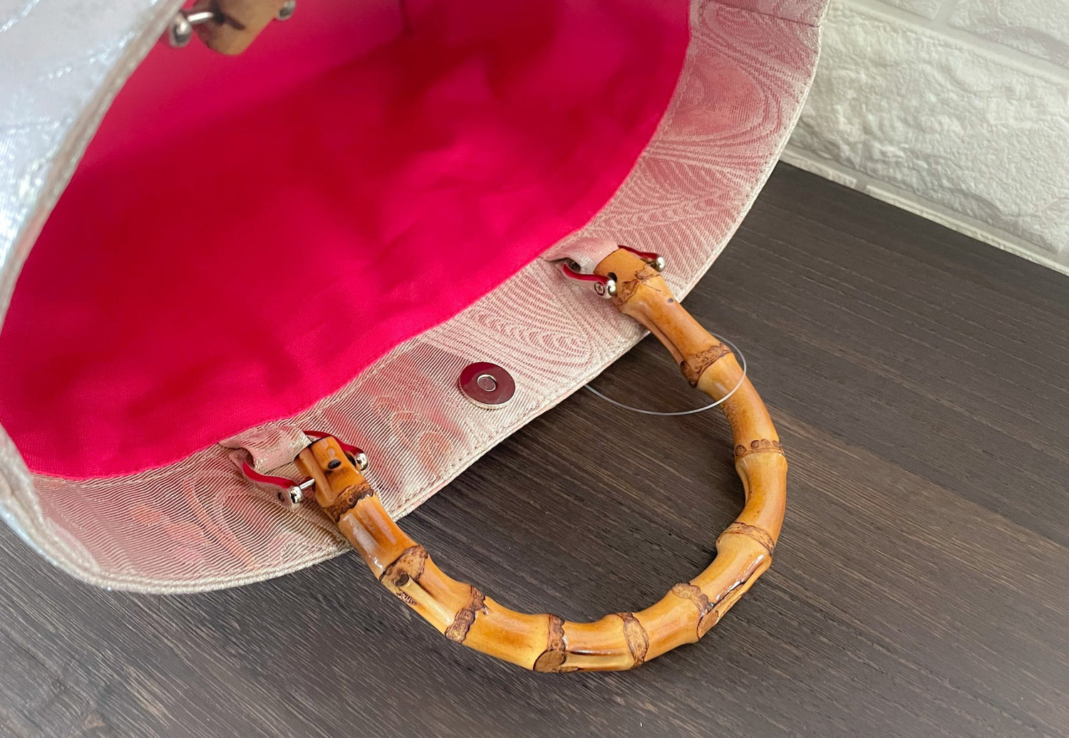 Eternity Tote Bag with bamboo handle 【Izumi】  竹持ち手のエタニティトートバッグ【和泉】