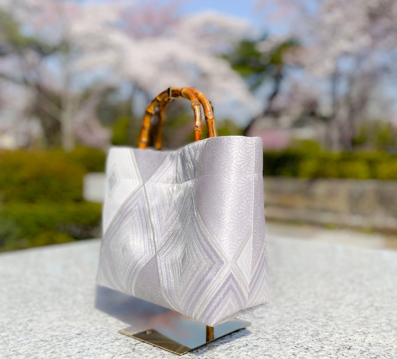 Eternity Tote Bag with bamboo handle 【Yachiyo】  竹持ち手のエタニティトートバッグ【八千代】