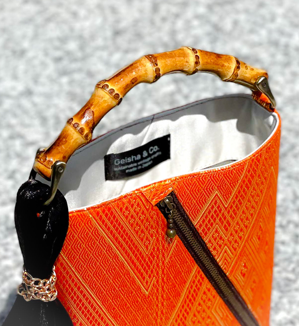 Bamboo Handle Mini Tote【Akatsuki】 竹持ち手のミニトート【暁】