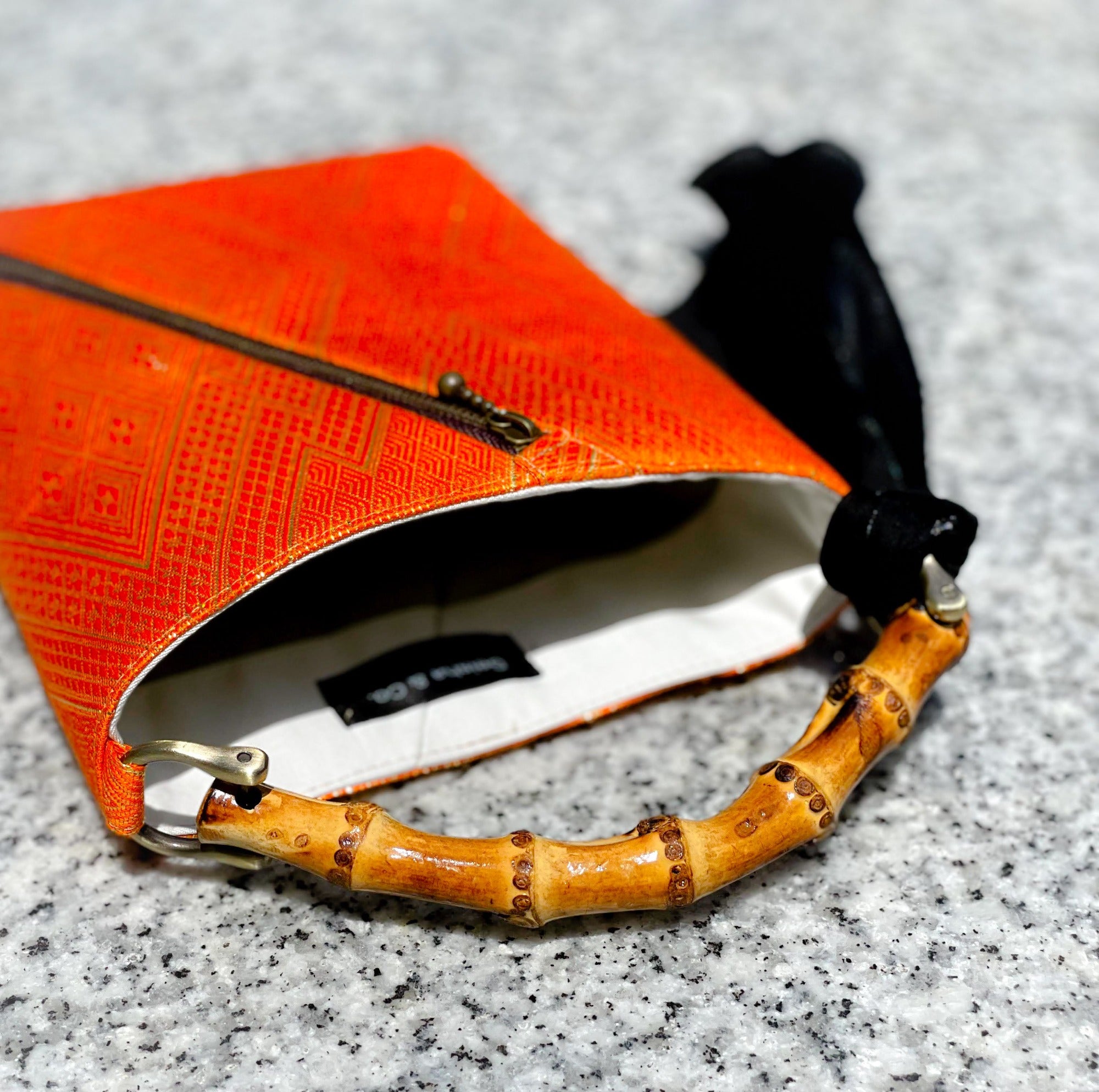 Bamboo Handle Mini Tote【Akatsuki】 竹持ち手のミニトート【暁】