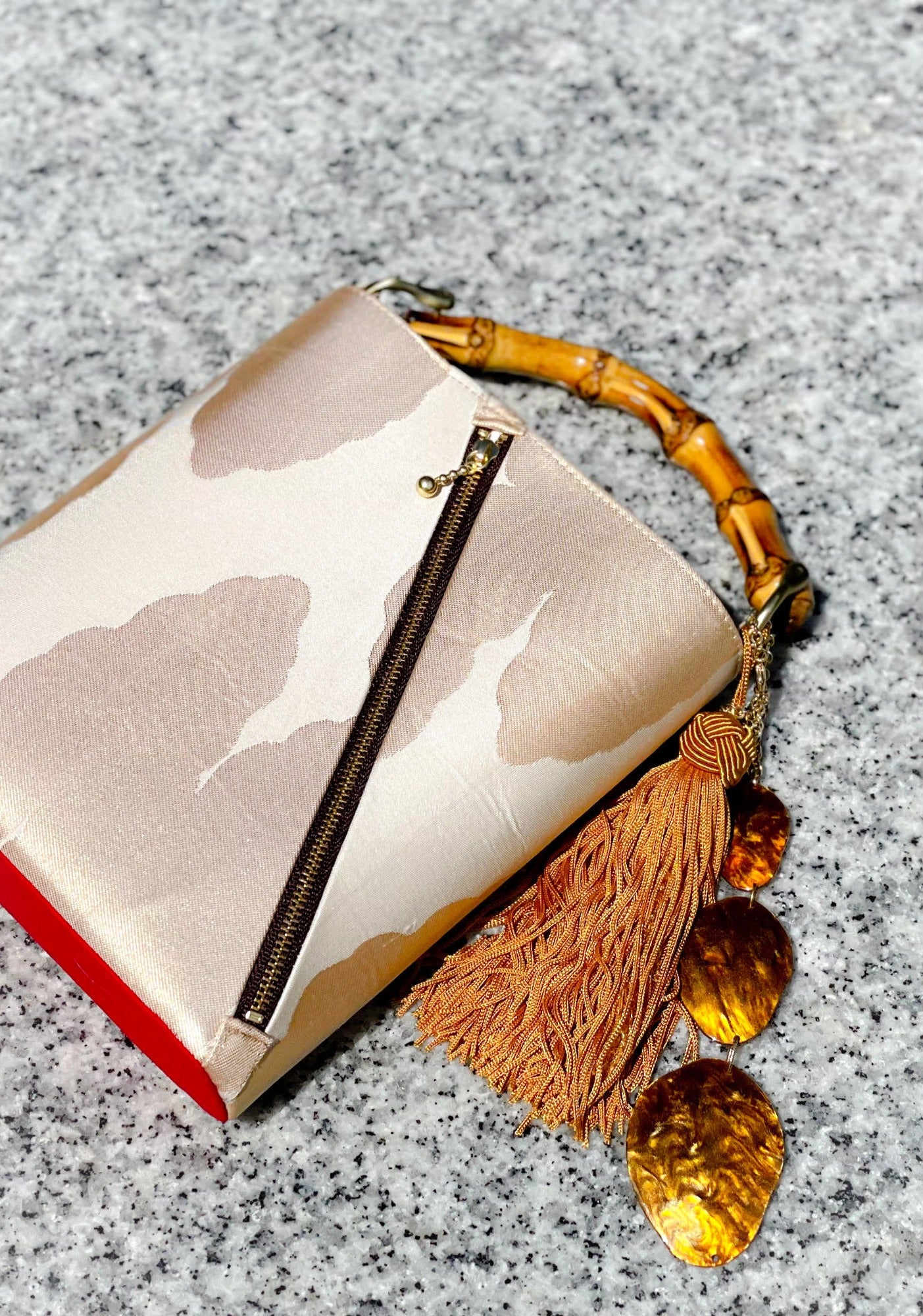 Bamboo Handle Mini Tote【Haku】 竹持ち手のミニトート【箔】