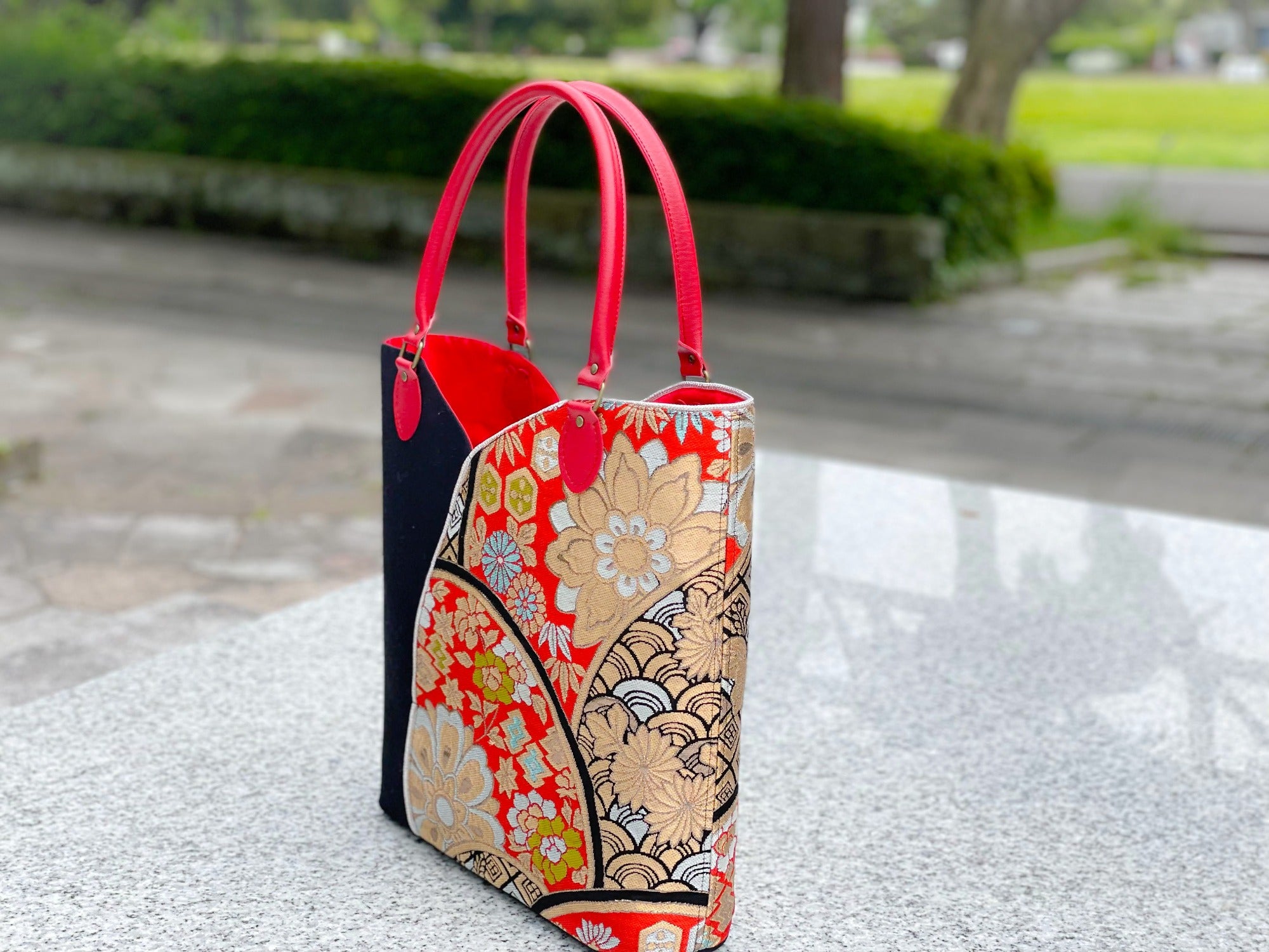 Kimono Collar Tote Bag【Hana】 きもの襟トート【花梛】