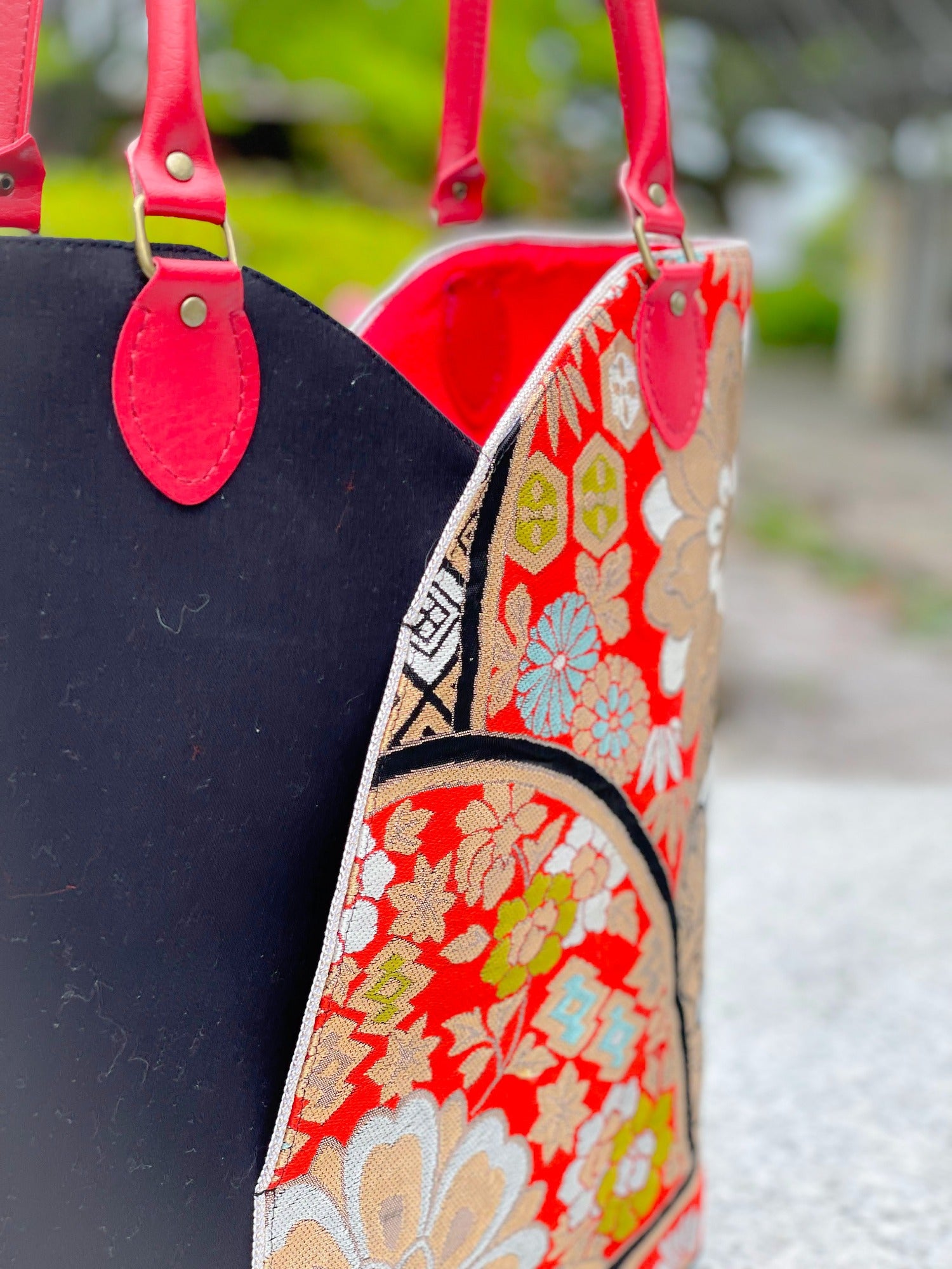 Kimono Collar Tote Bag【Hana】 きもの襟トート【花梛】