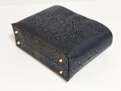 Eternity Tote Bag with bamboo handle 【Kyoto Black 05】 竹持ち手のエタニティトートバッグ【西陣ブラック05】