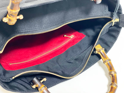 Eternity Tote Bag with bamboo handle 【Kyoto Black 06】 竹持ち手のエタニティトートバッグ【西陣ブラック06】