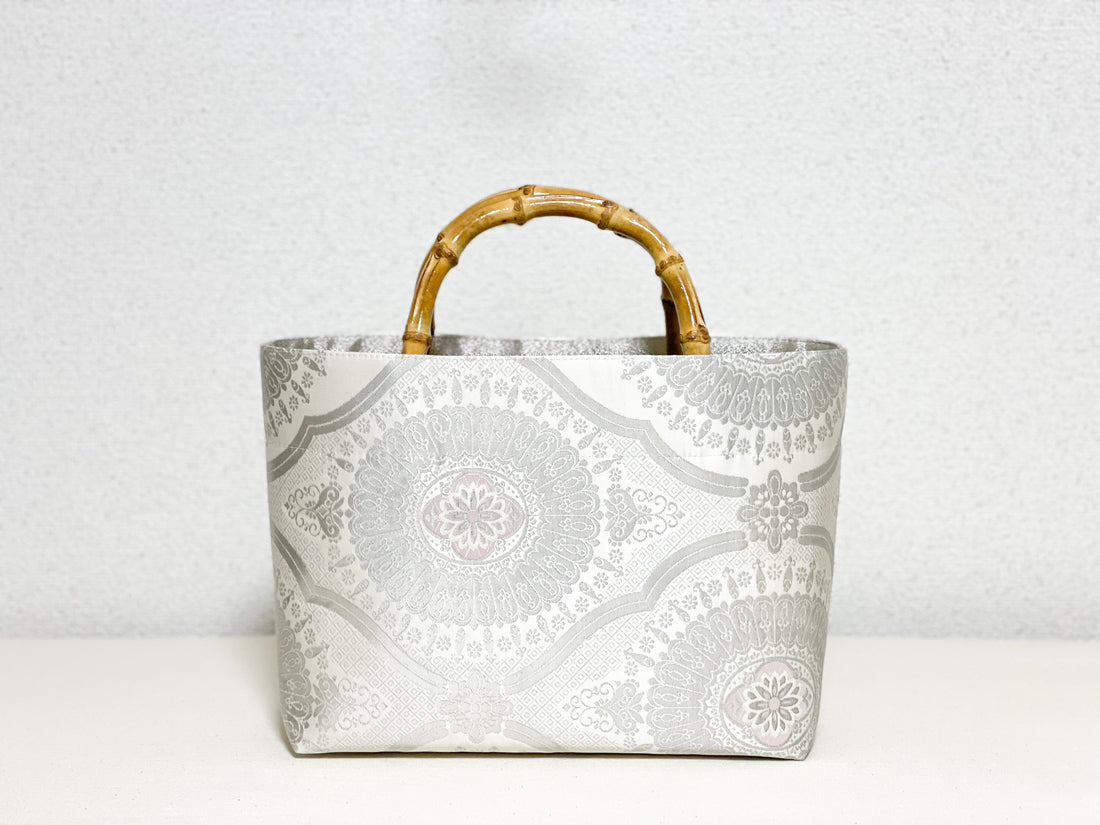 【Platinum Collection】Eternity Tote Bag with bamboo handle 【Ginrin】  竹持ち手のエタニティトート【銀鱗】