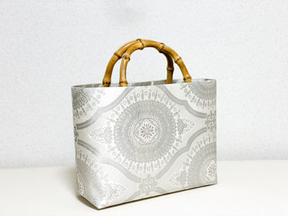 【Platinum Collection】Eternity Tote Bag with bamboo handle 【Ginrin】 　竹持ち手のエタニティトート【銀鱗】