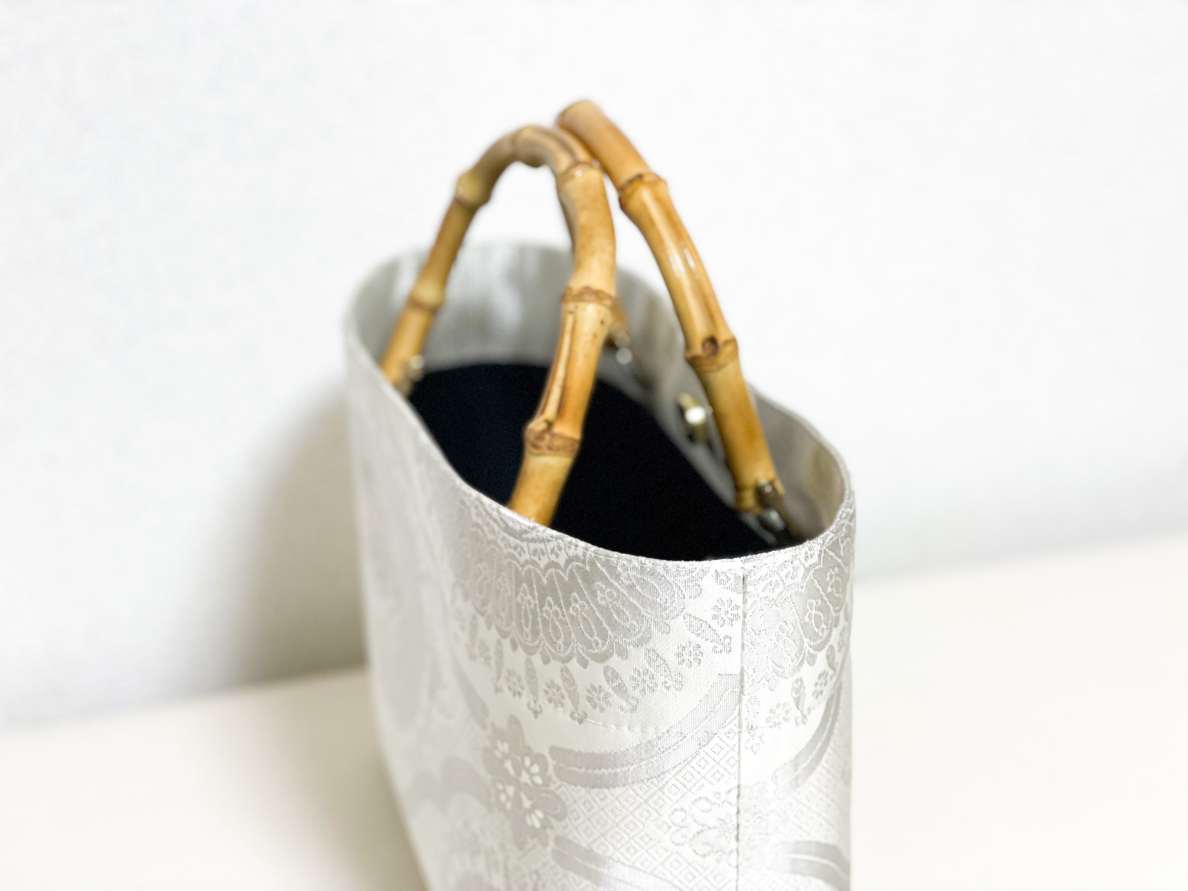 【Platinum Collection】Eternity Tote Bag with bamboo handle 【Ginrin】 　竹持ち手のエタニティトート【銀鱗】