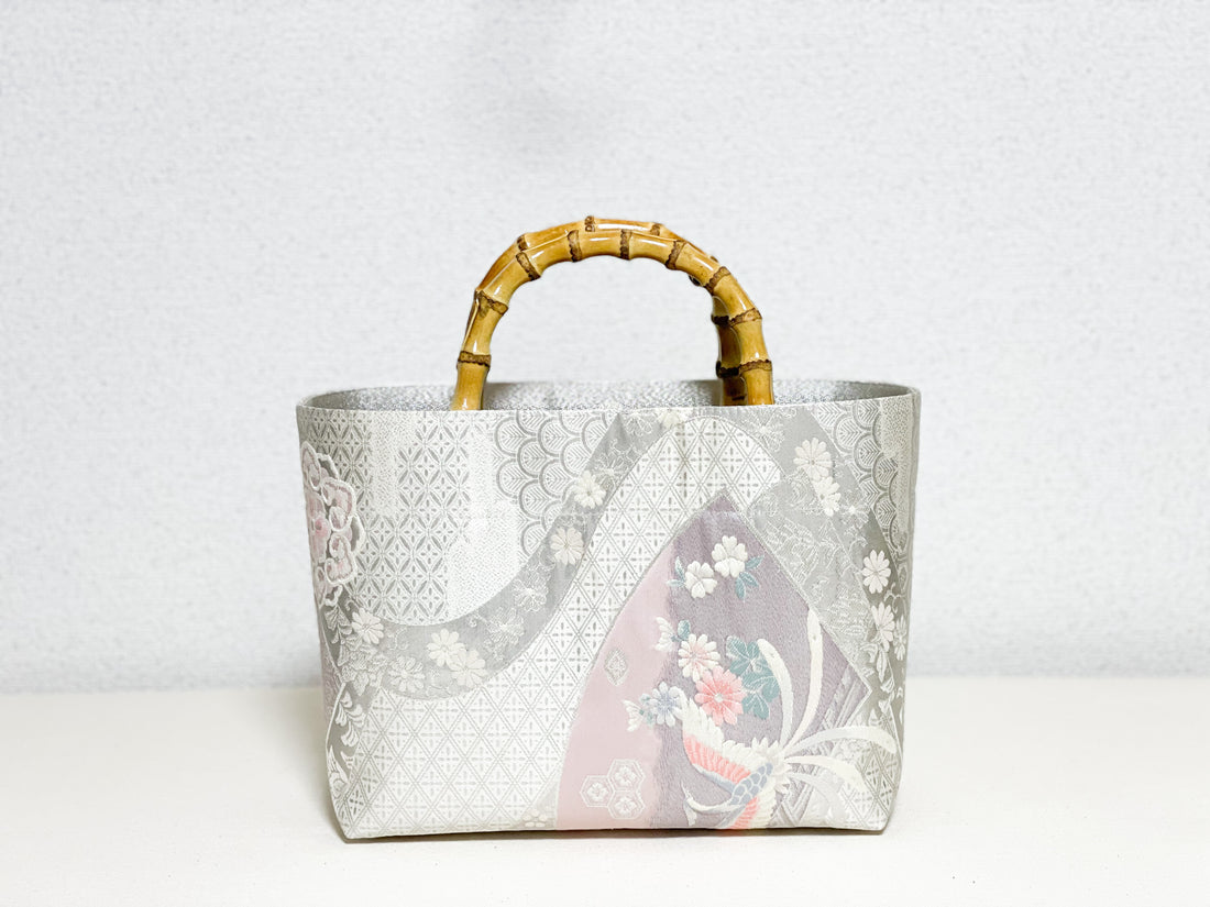 【Platinum Collection】Eternity Tote Bag with bamboo handle 【Ginbu】 　竹持ち手のエタニティトート【銀踊】