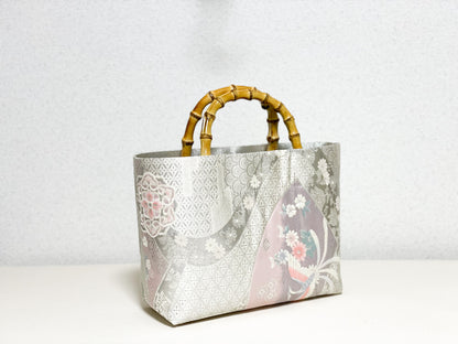 【Platinum Collection】Eternity Tote Bag with bamboo handle 【Ginbu】 　竹持ち手のエタニティトート【銀踊】