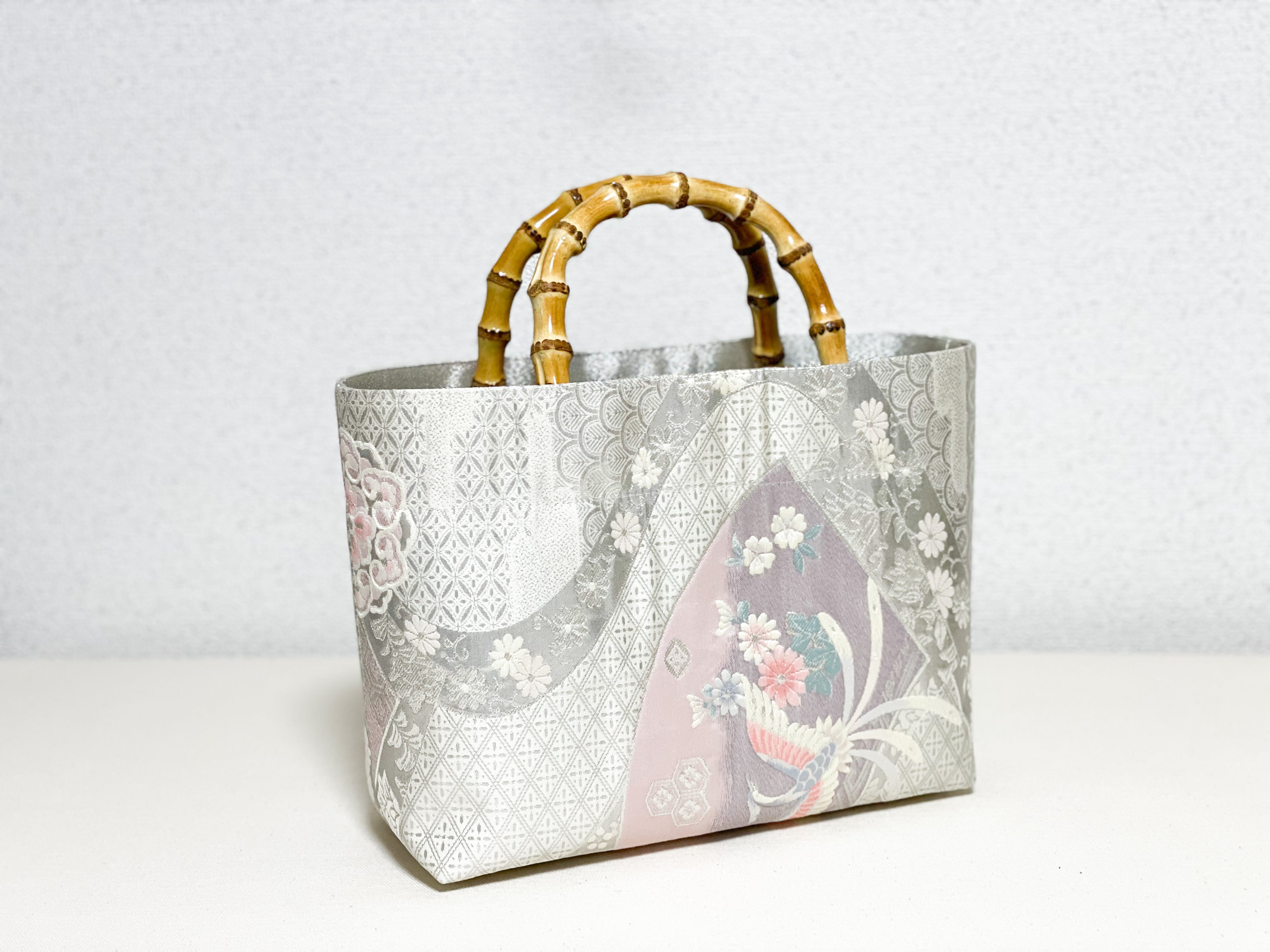 【Platinum Collection】Eternity Tote Bag with bamboo handle 【Ginbu】 　竹持ち手のエタニティトート【銀踊】