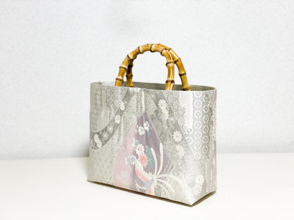 【Platinum Collection】Eternity Tote Bag with bamboo handle 【Ginbu】 　竹持ち手のエタニティトート【銀踊】