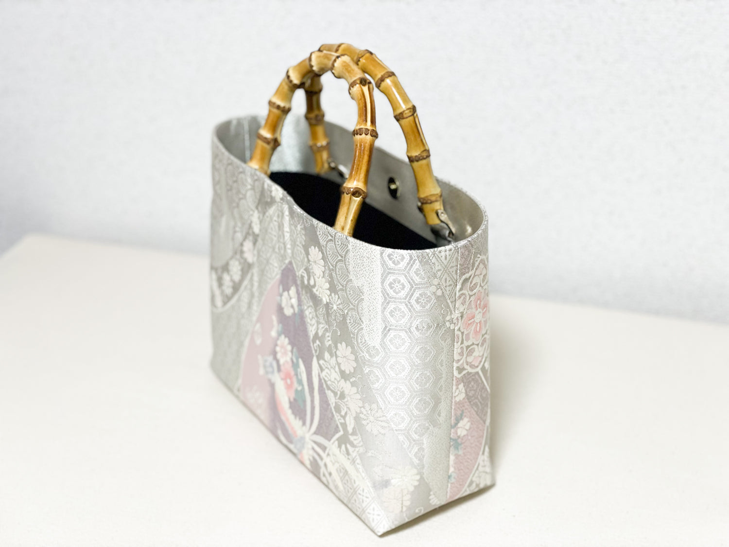 【Platinum Collection】Eternity Tote Bag with bamboo handle 【Ginbu】 　竹持ち手のエタニティトート【銀踊】