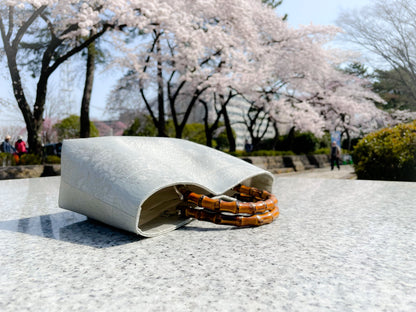 Eternity Tote Bag with bamboo handle 【Ginpaku】 　竹持ち手のエタニティトートバッグ【銀箔】